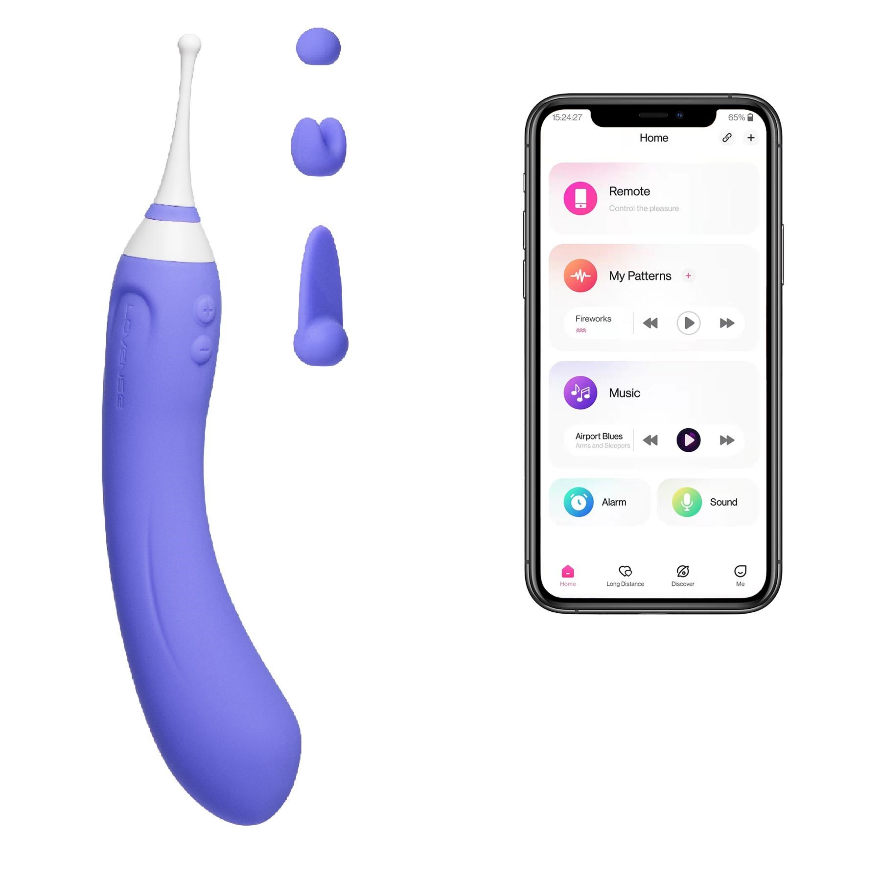 Lovense Hyphy Bluetooth Dual End Vibrator - Product and App