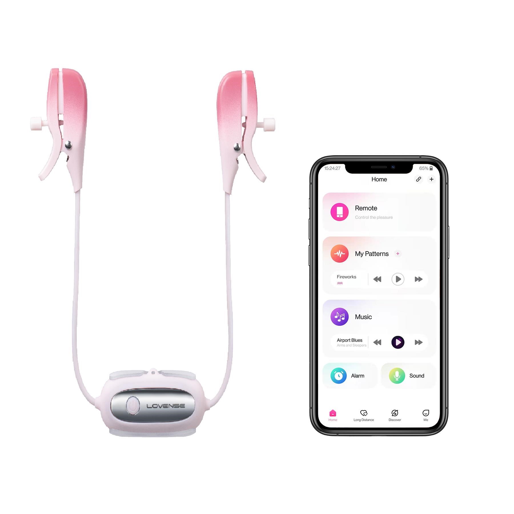 Lovense Gemini Bluetooth Vibrating Nipple Stimulators - Product and App