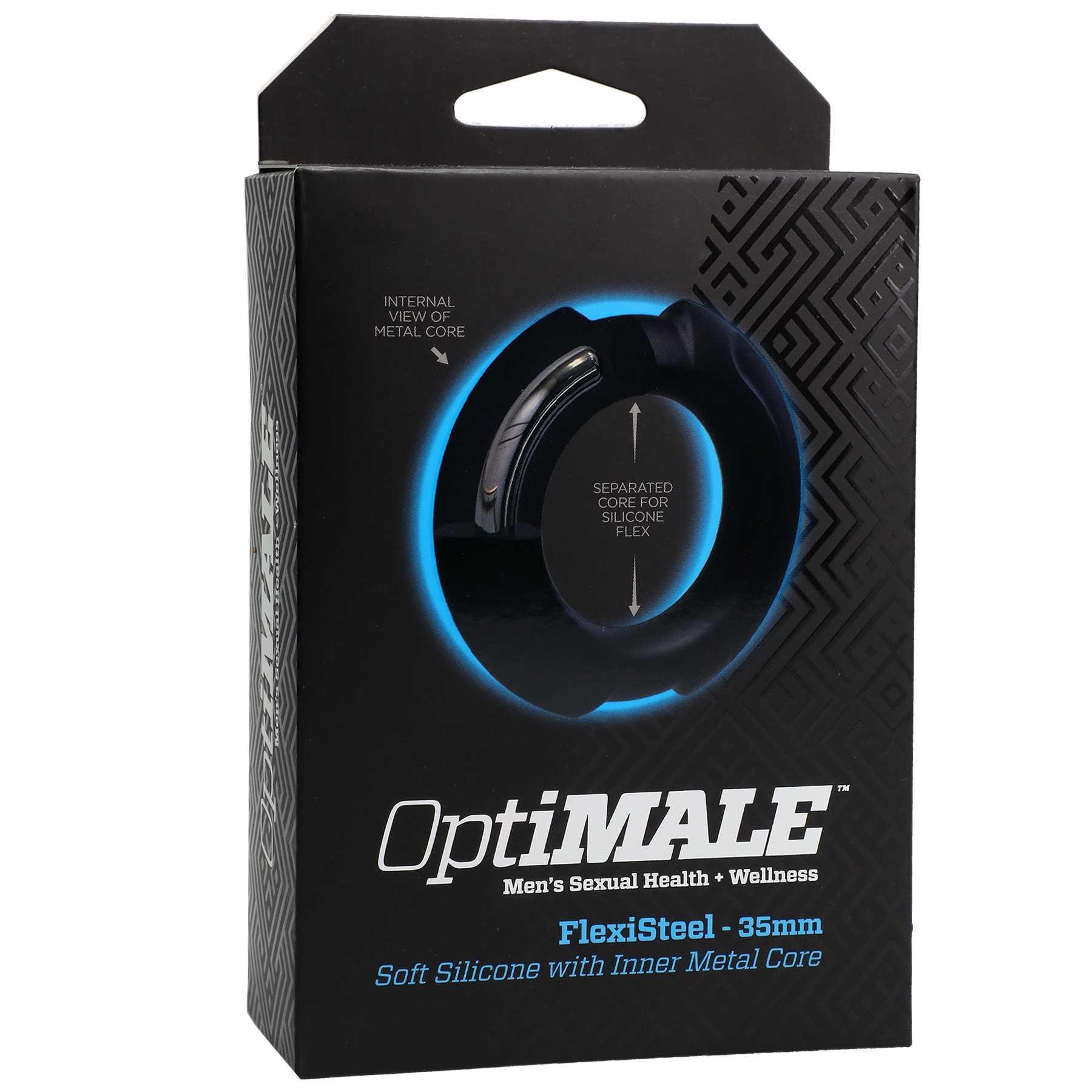 OptiMALE FlexiSteel C-Ring black small box front