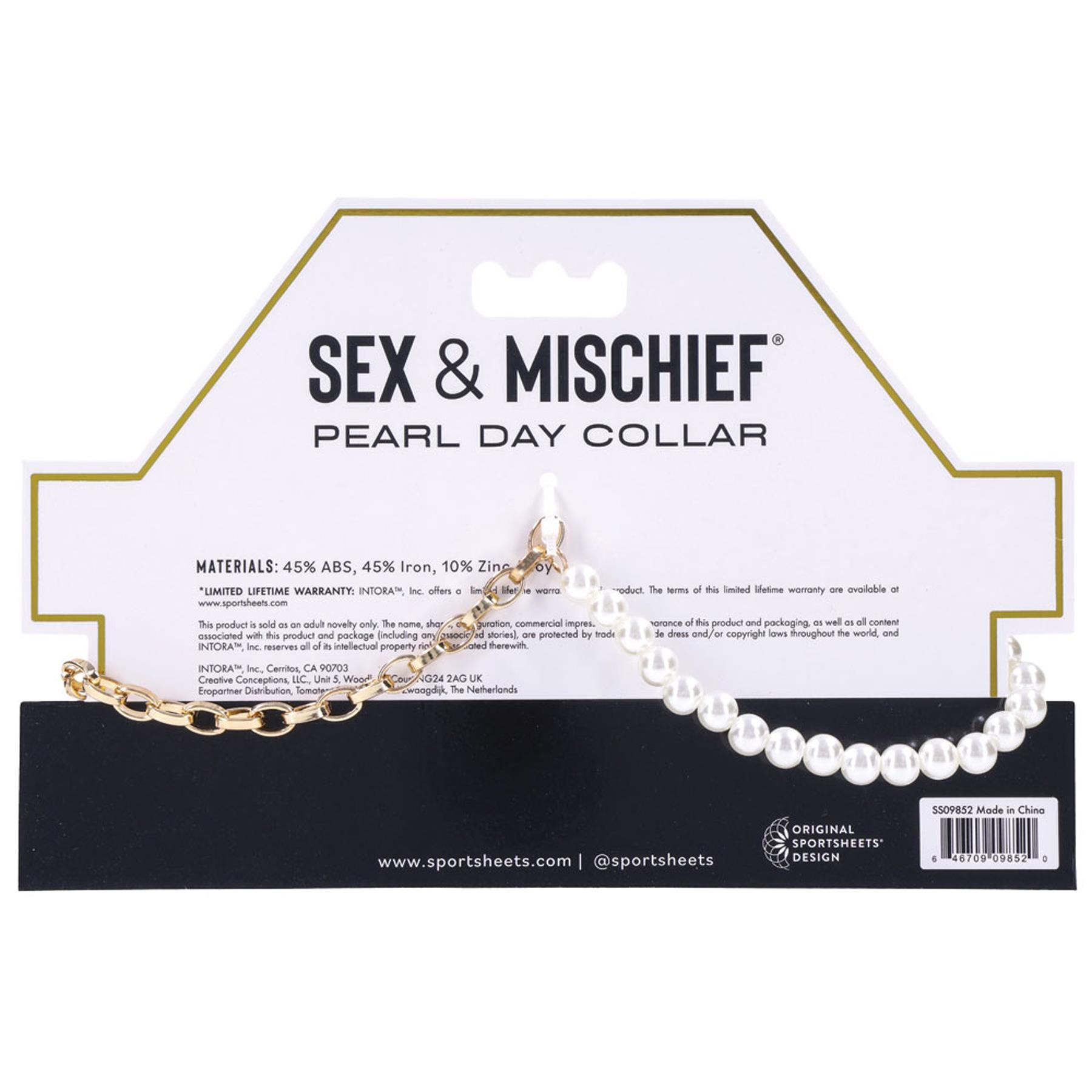 Sex & Mischief Pearl Day Collar - Packaging Shot - Back