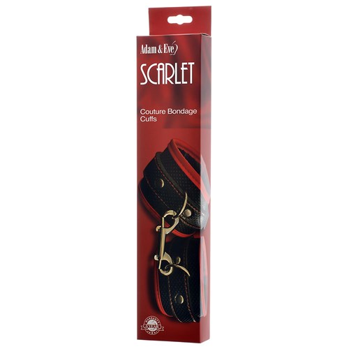 Adam & Eve Scarlet Couture Bound To Surrender Cuffs - Packaging