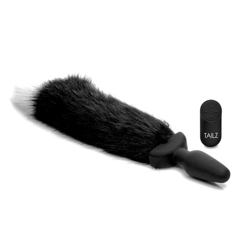 Tailz Waggerz Vibrating and Rotating Fox Tail Anal Plug - Product and Remote