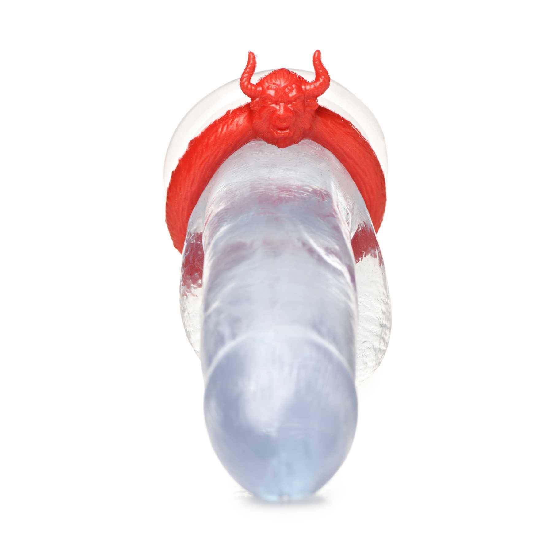 Creature Cocks Minotaur Silicone Cock Ring shown on dildo