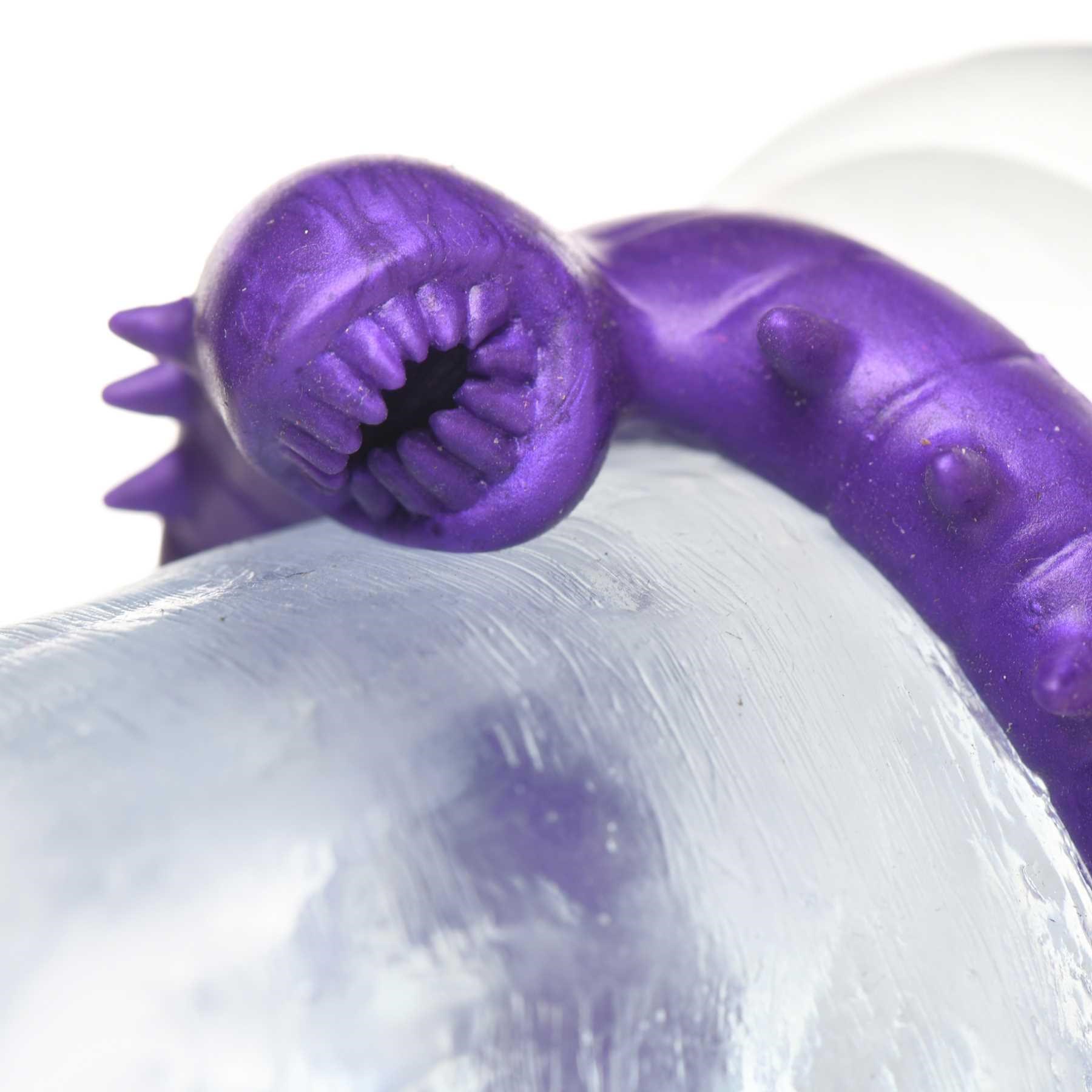 Creature Cocks Slitherine Silicone Cock Ring close up on dildo