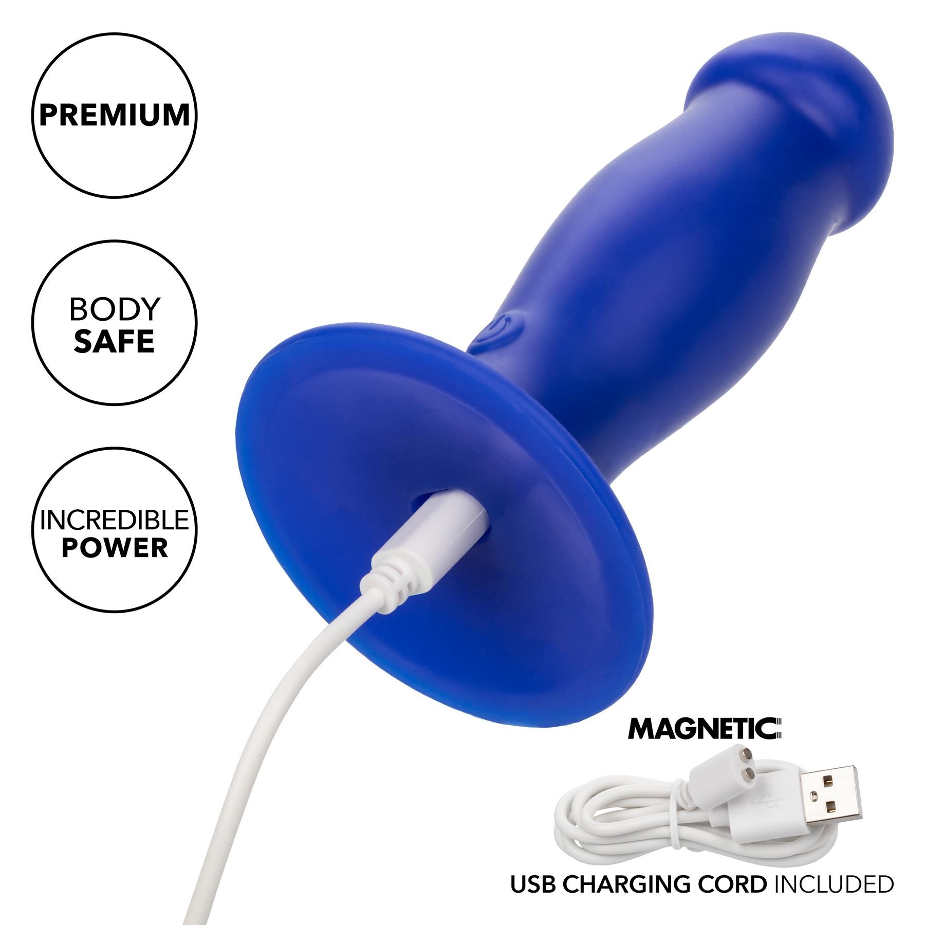 Admiral Liquid Silicone Vibrating First Mate Anal Plug - Showing Where Charging Cable is Placed