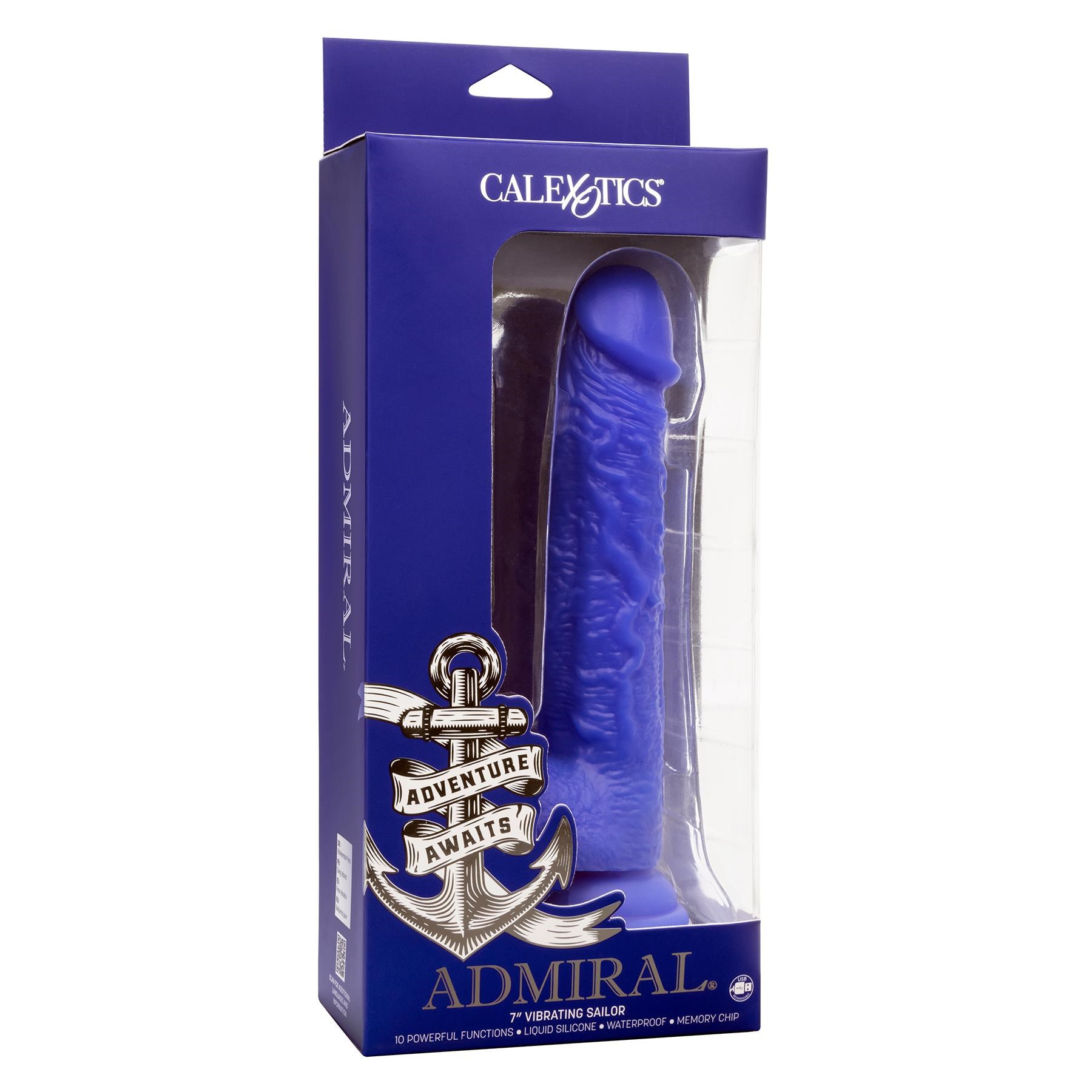 Admiral 7 Inch Vibrating Sailor Dildo - Packaging - Front