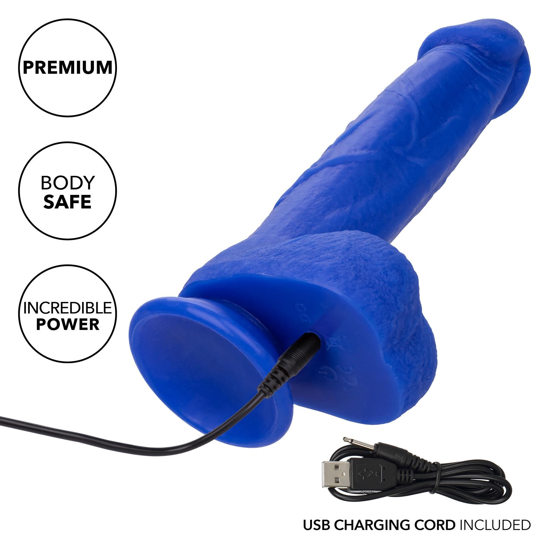 Admiral 8 Inch Vibrating Captain Dildo - Product Shot - Showing Where Charging Cable is Placed