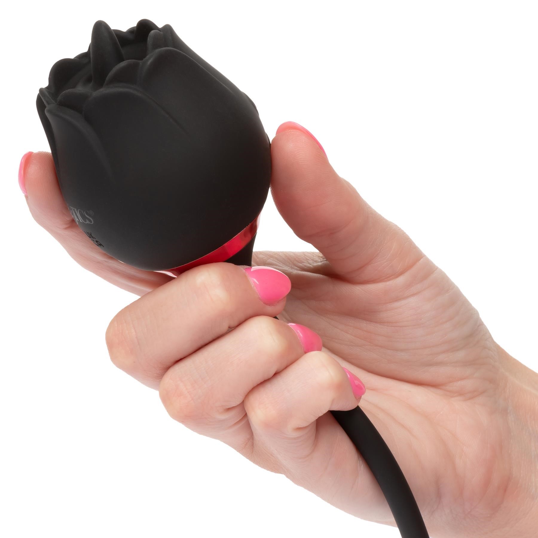 French Kiss Elite Siren Clitorial and Anal Stimulator - Hand Shot - With Rose Tip