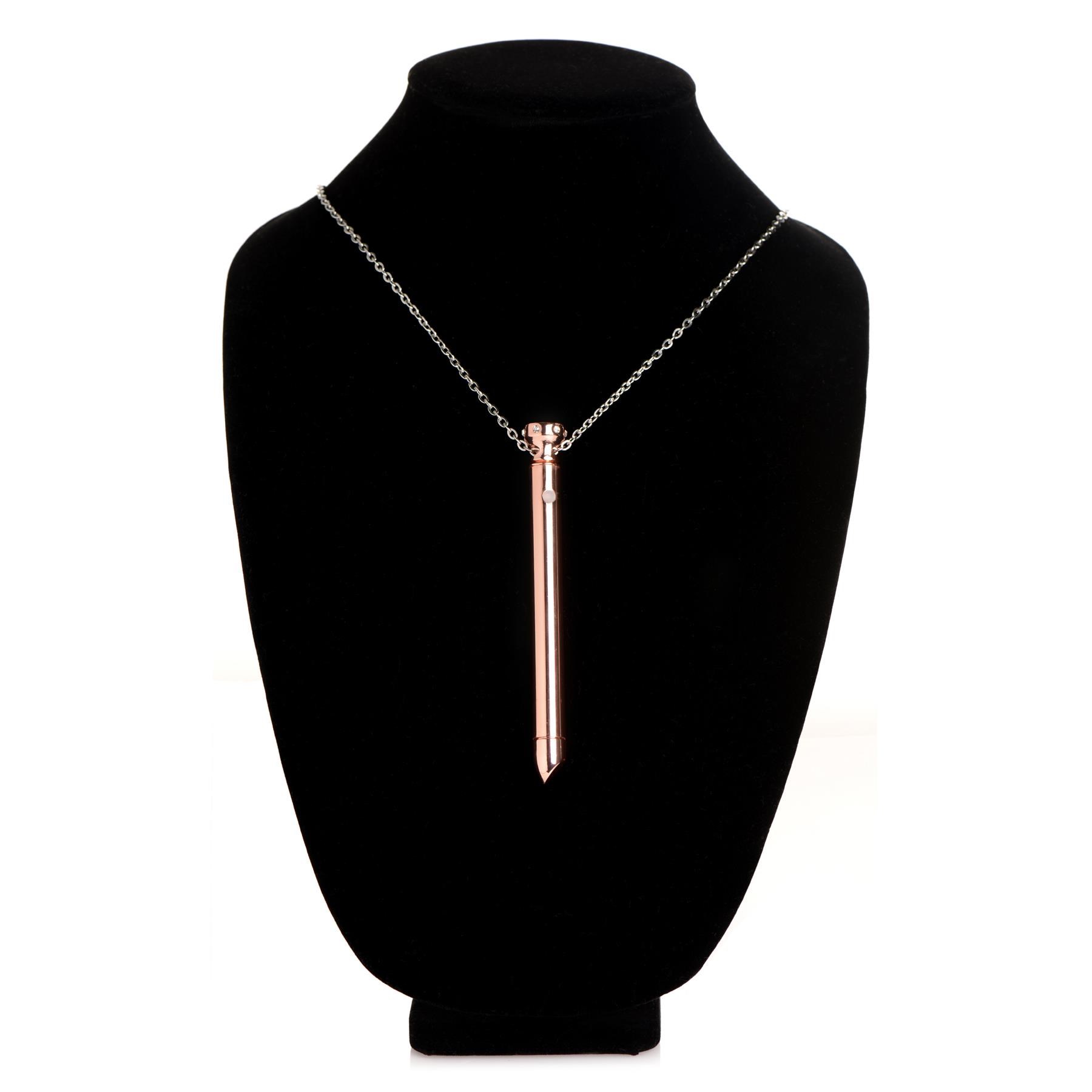 Charmed Vibrating Necklace - Product Shot - Rose Gold - On Mannequin