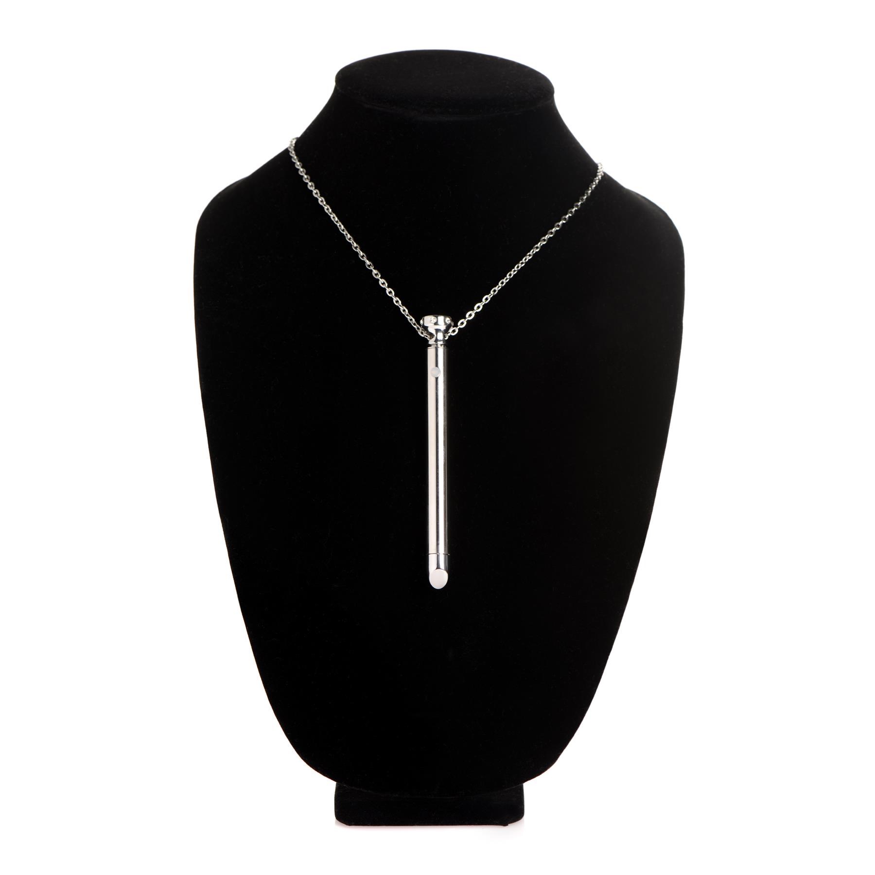 Charmed Vibrating Necklace - Product Shot - Silver - On Mannequin