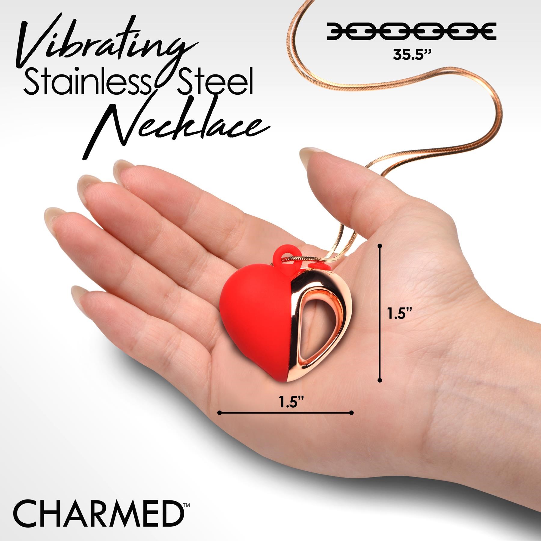 Charmed Silicone Heart Necklace - Product Shot - Hand Shot
