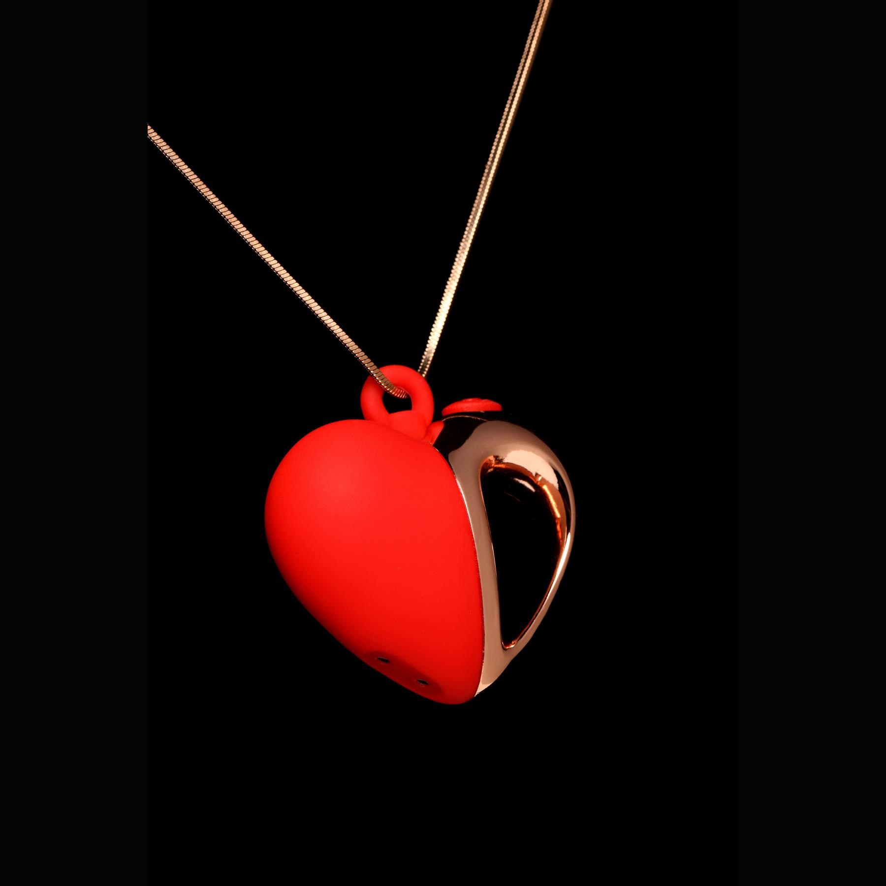 Charmed Silicone Heart Necklace - Product Shot - Black Background