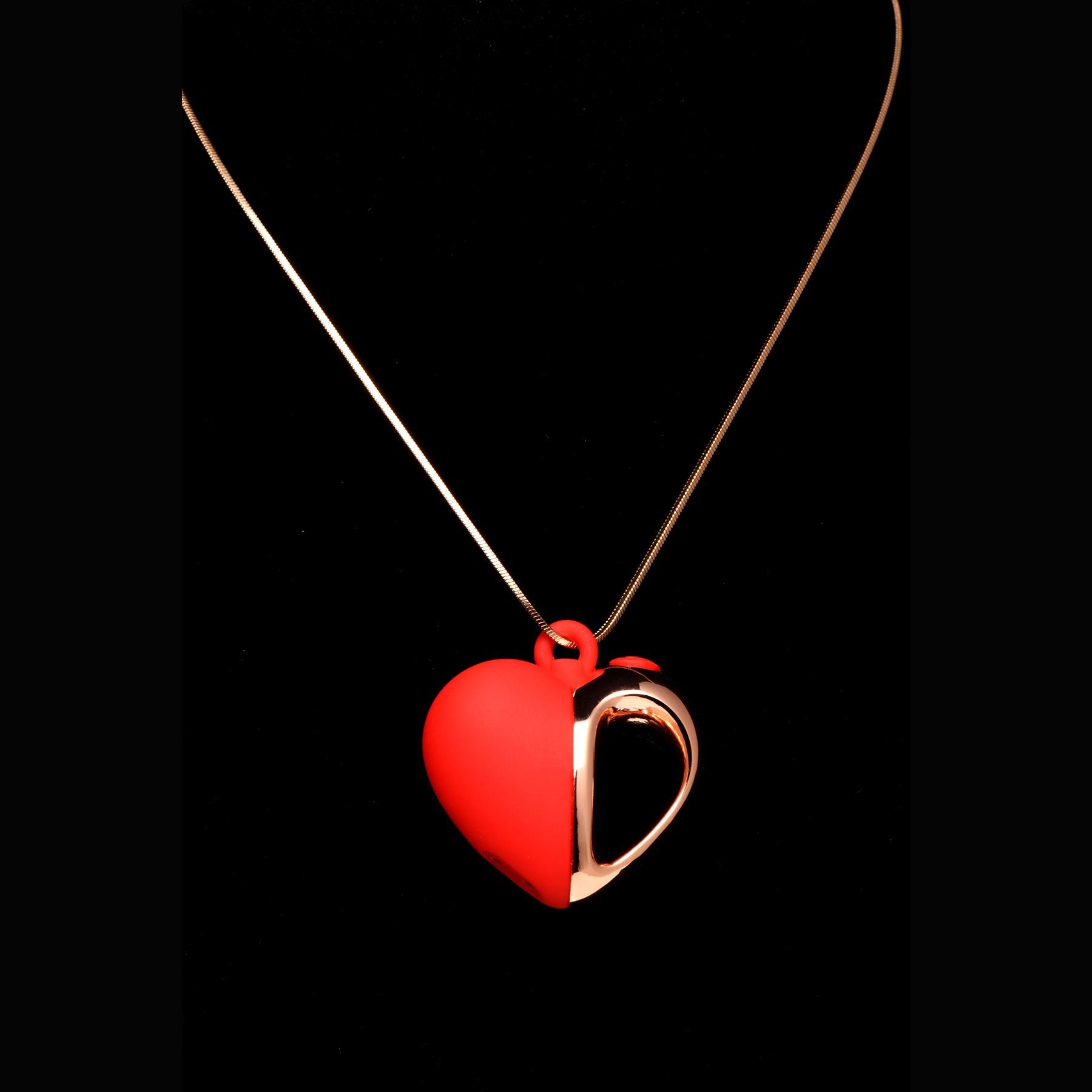 Charmed Silicone Heart Necklace - Product Shot - Black Background