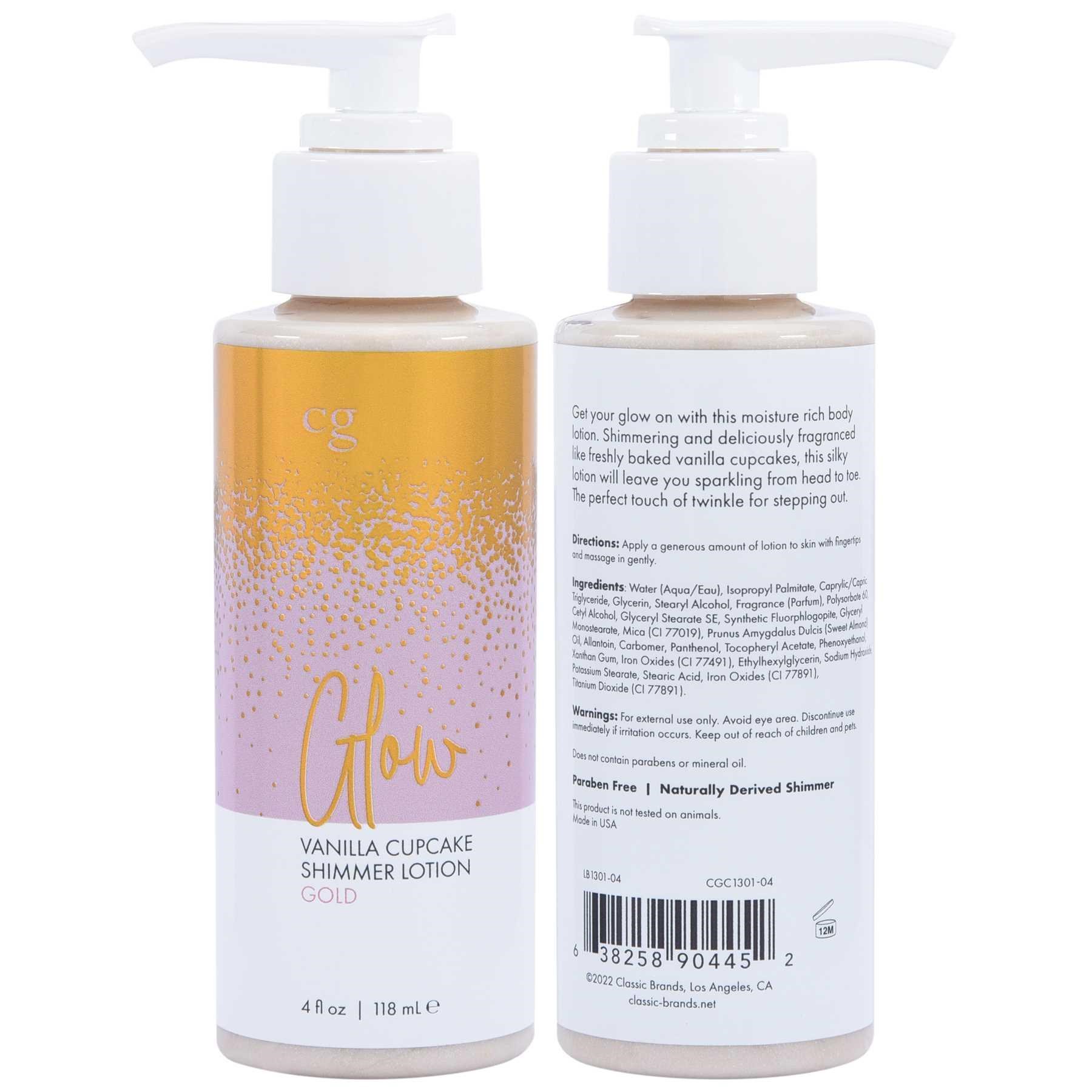 Glow SIMMER LOTION front & back of  bottle