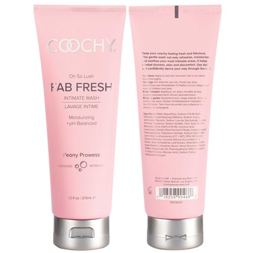 COOCHY FAB FRESH INTIMATE WASH front & back of bottle
