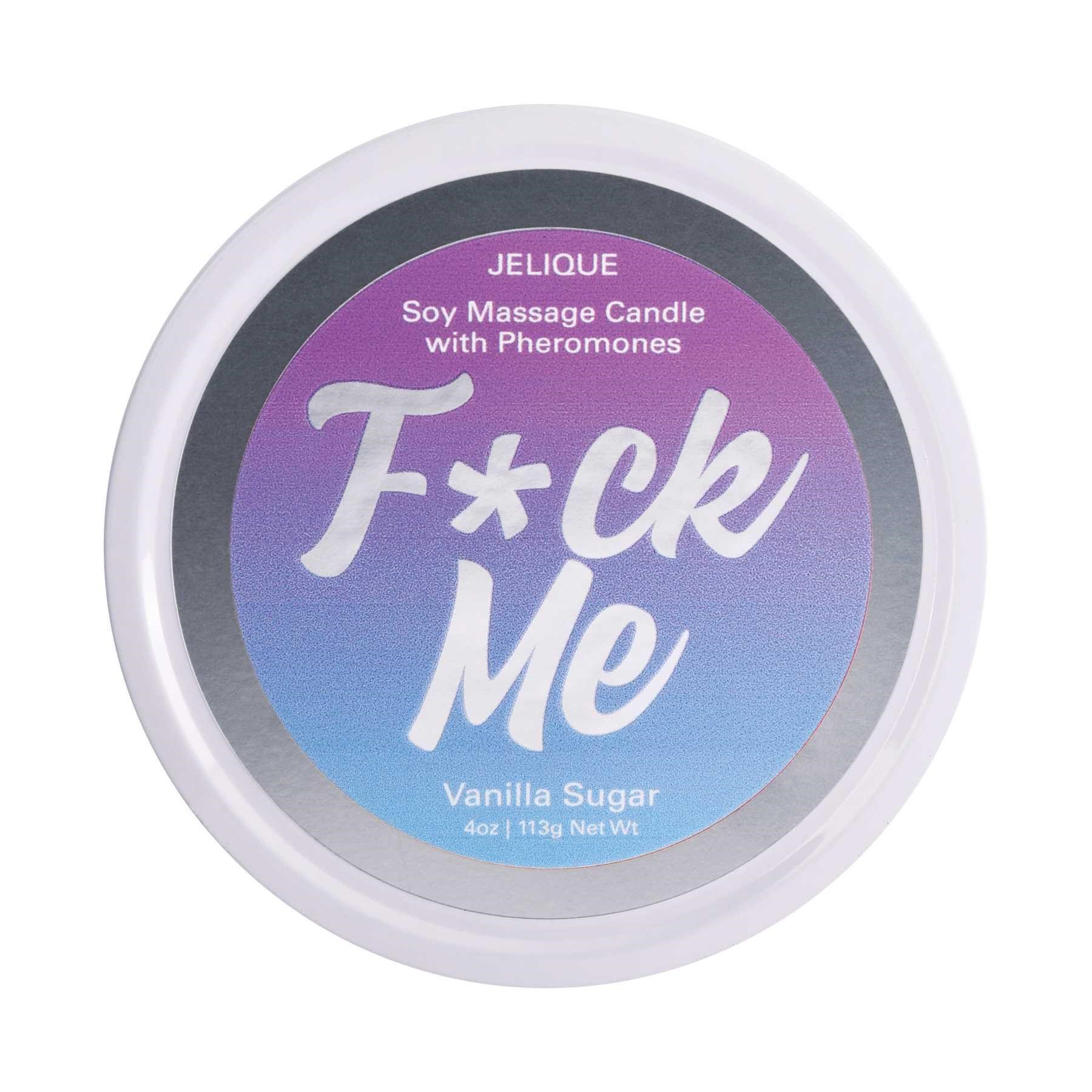 MASSAGE CANDLE WITH PHEROMONES - F*CK ME front of tin