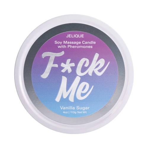MASSAGE CANDLE WITH PHEROMONES - F*CK ME front of tin
