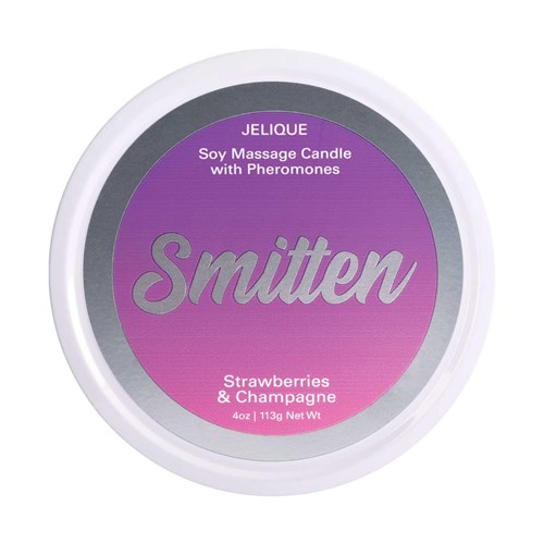 MASSAGE CANDLE WITH PHEROMONES -SMITTEN front of tin