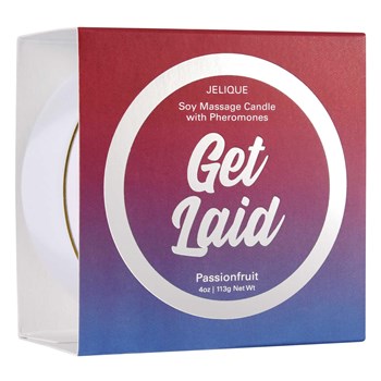 MASSAGE CANDLE WITH PHEROMONES -GET LAID side of packaging 2