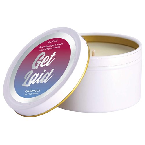 MASSAGE CANDLE WITH PHEROMONES -GET LAID lid off