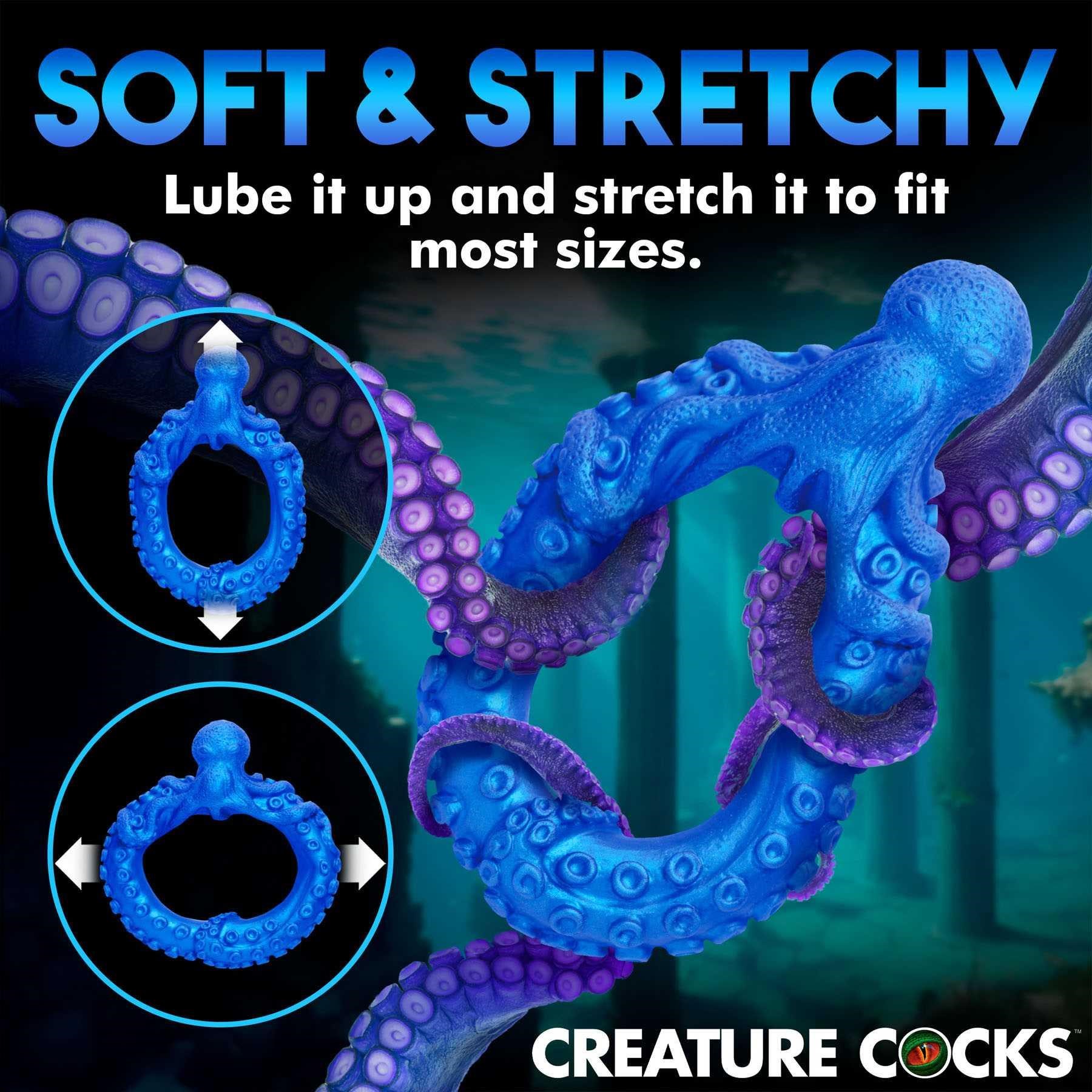 Creature Cocks Poseidon's Octo-Ring Silicone Cock Ring features call out sheet #1