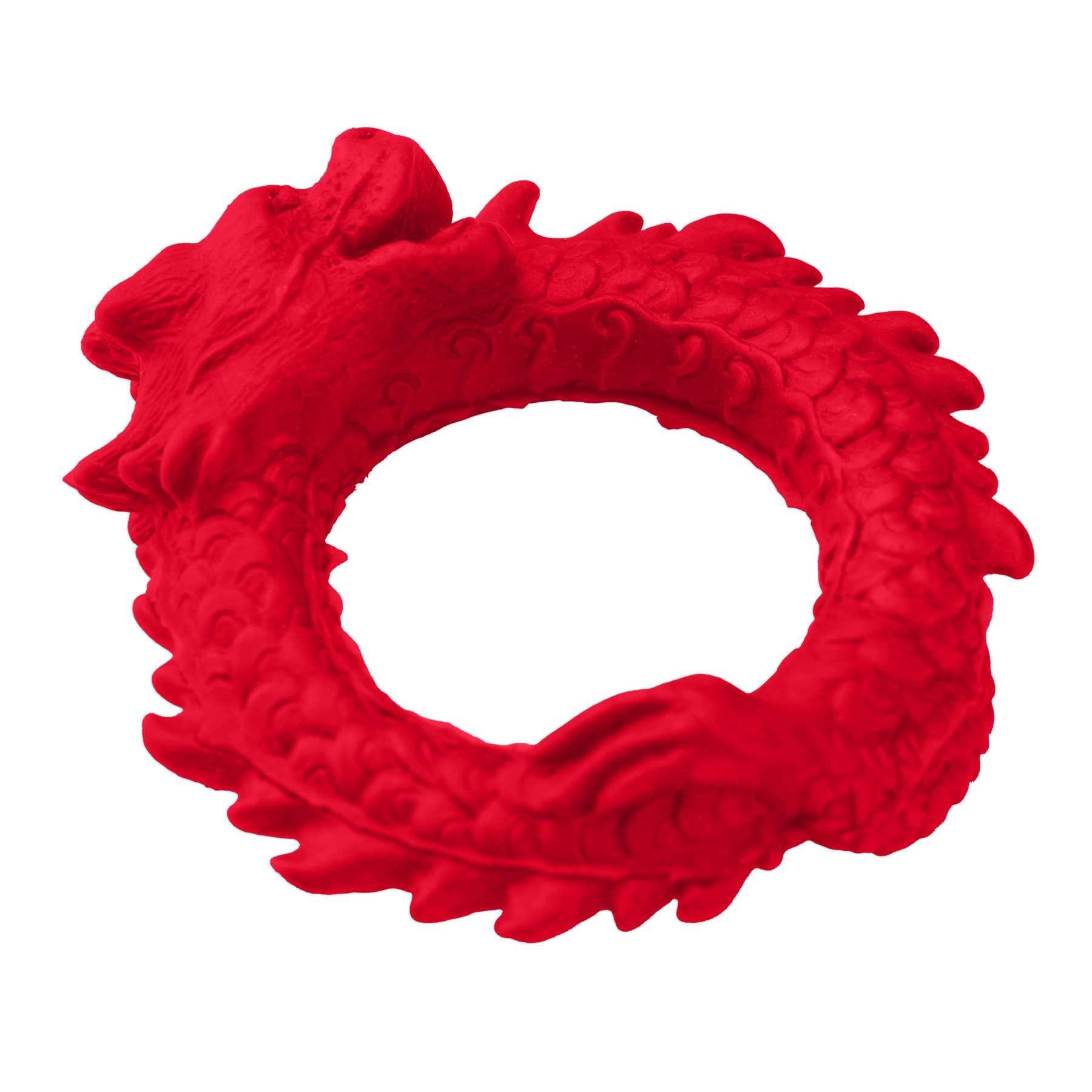 Creature Cocks Rise of the Dragon Silicone Cock Ring side view flat on table
