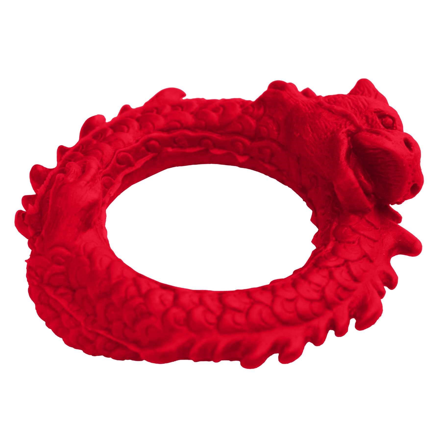 Creature Cocks Rise of the Dragon Silicone Cock Ring flat on table