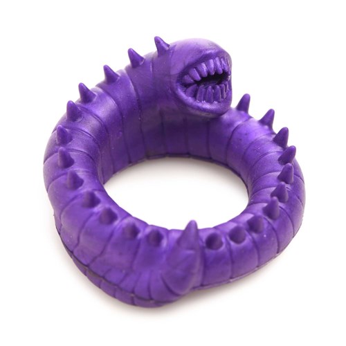 Creature Cocks Slitherine Silicone Cock Ring laying flat on table