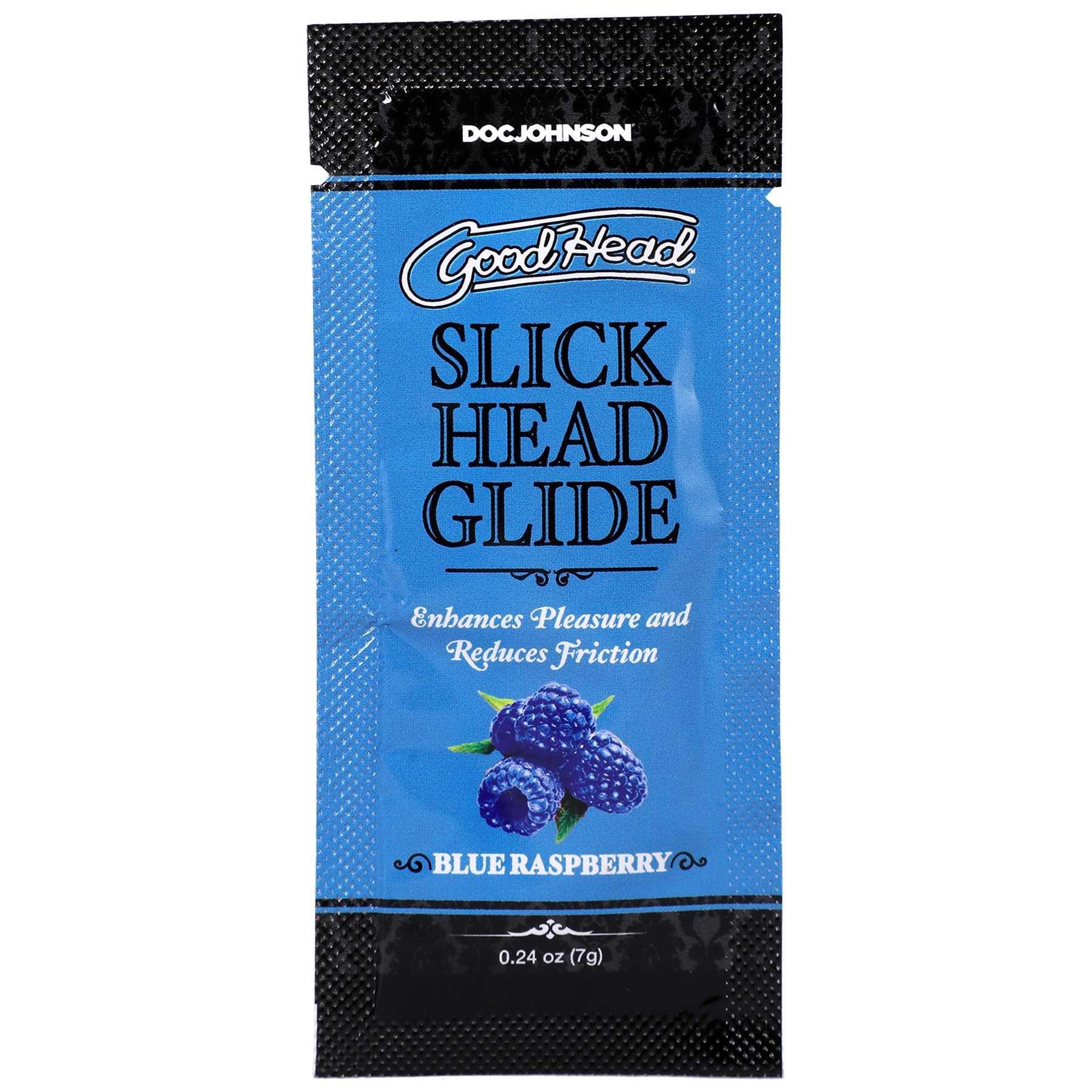 GoodHead - Slick Head Glide -blueberry front of package-  0.24 oz.