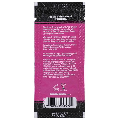 GoodHead - Warming Head Oral Delight Gel - cotton candy - 0.24 oz. back of packaging