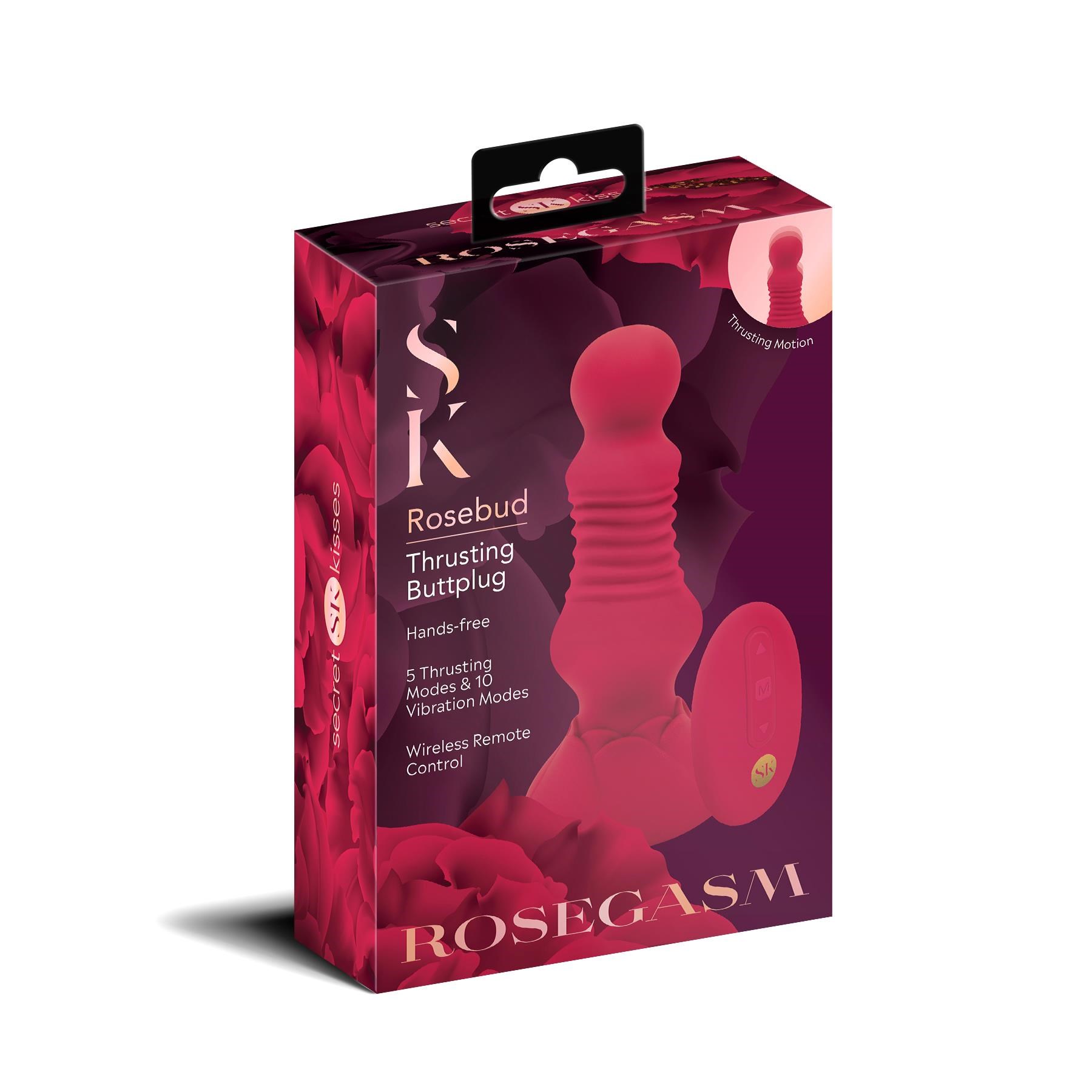 Rosegasm Thrusting Rosebud Remote Control Anal Plug - Packaging