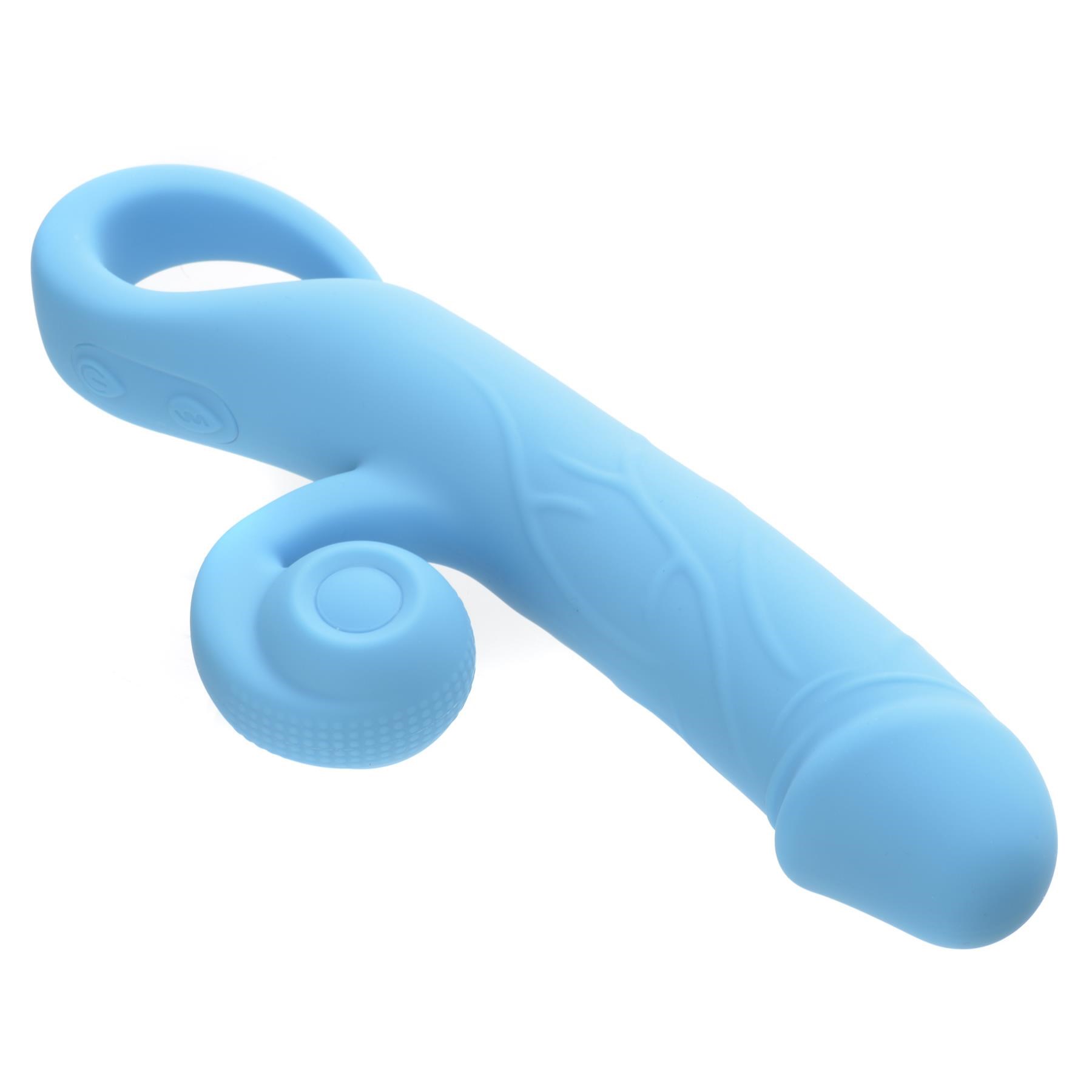 Realistic Rechargeable Vibrator with Clit Bumper - Product Shot #2