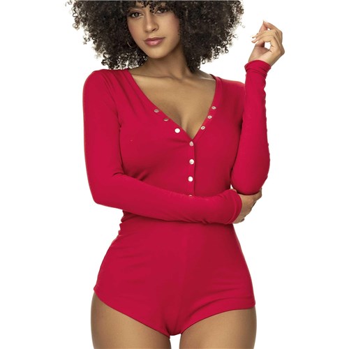 Long Sleeve Sleep Romper o/s front cropped