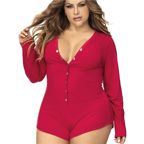 Long Sleeve Sleep Romper q/s front cropped