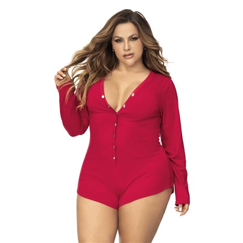 Long Sleeve Sleep Romper q/s front cropped