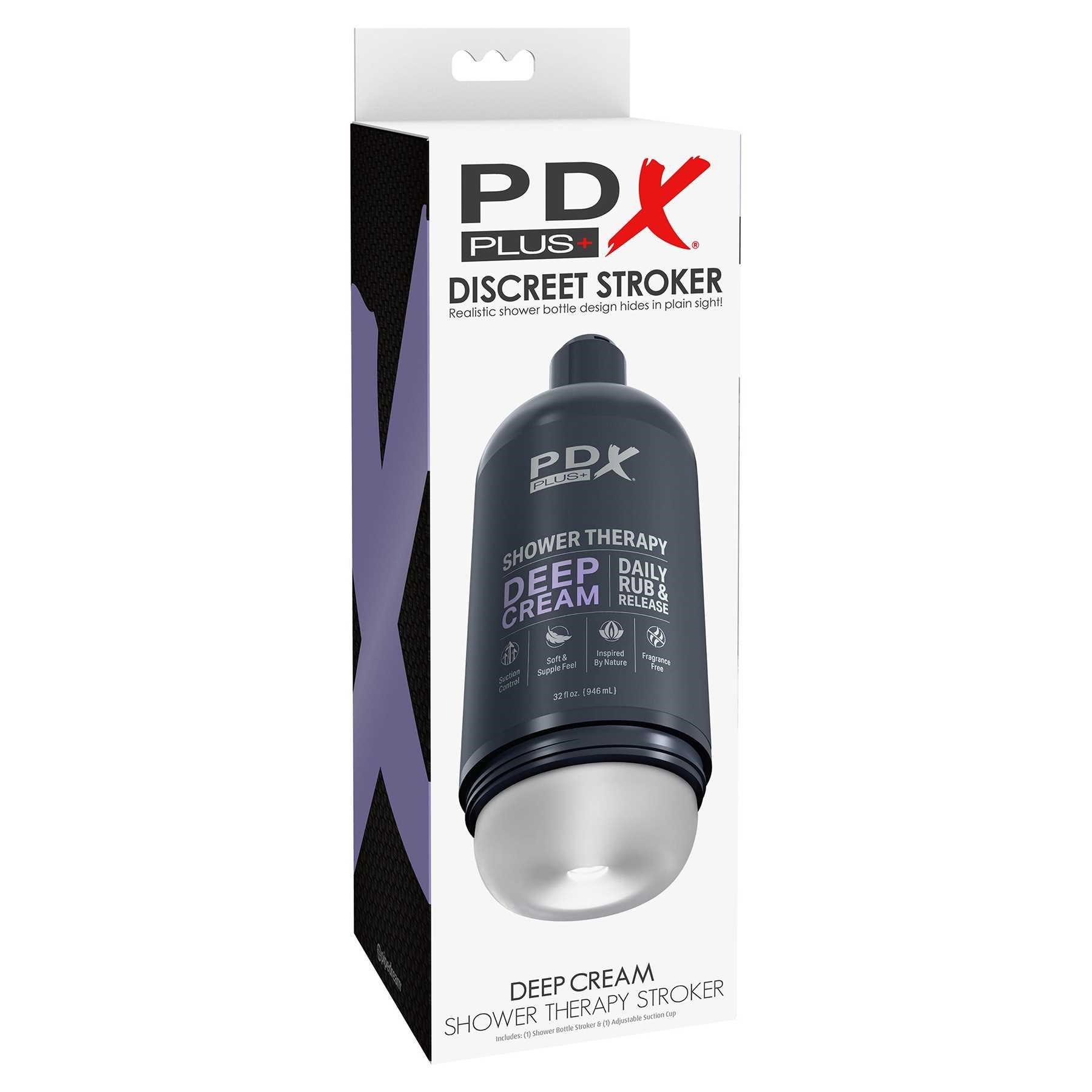 PDX Plus Shower Therapy Deep Cream Discreet Stroker box