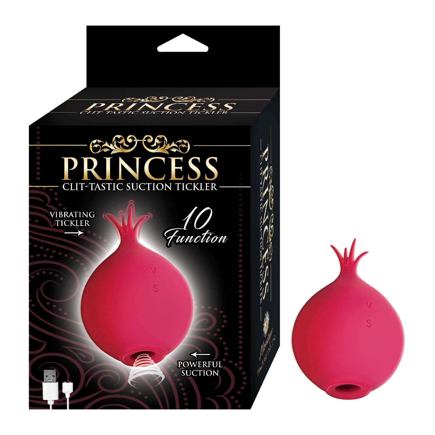 Princess Clit-Tastic Suction Tickler - Product and Packaging Shot