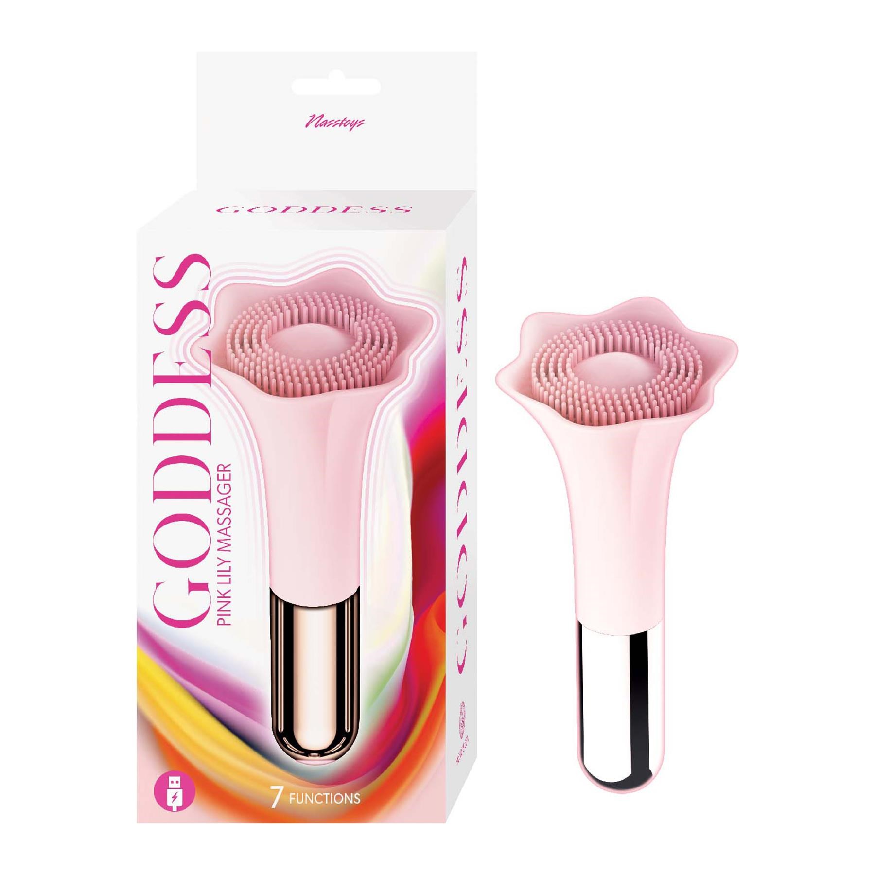 Goddess Pink Lily Massager - Product and Packaging Shot