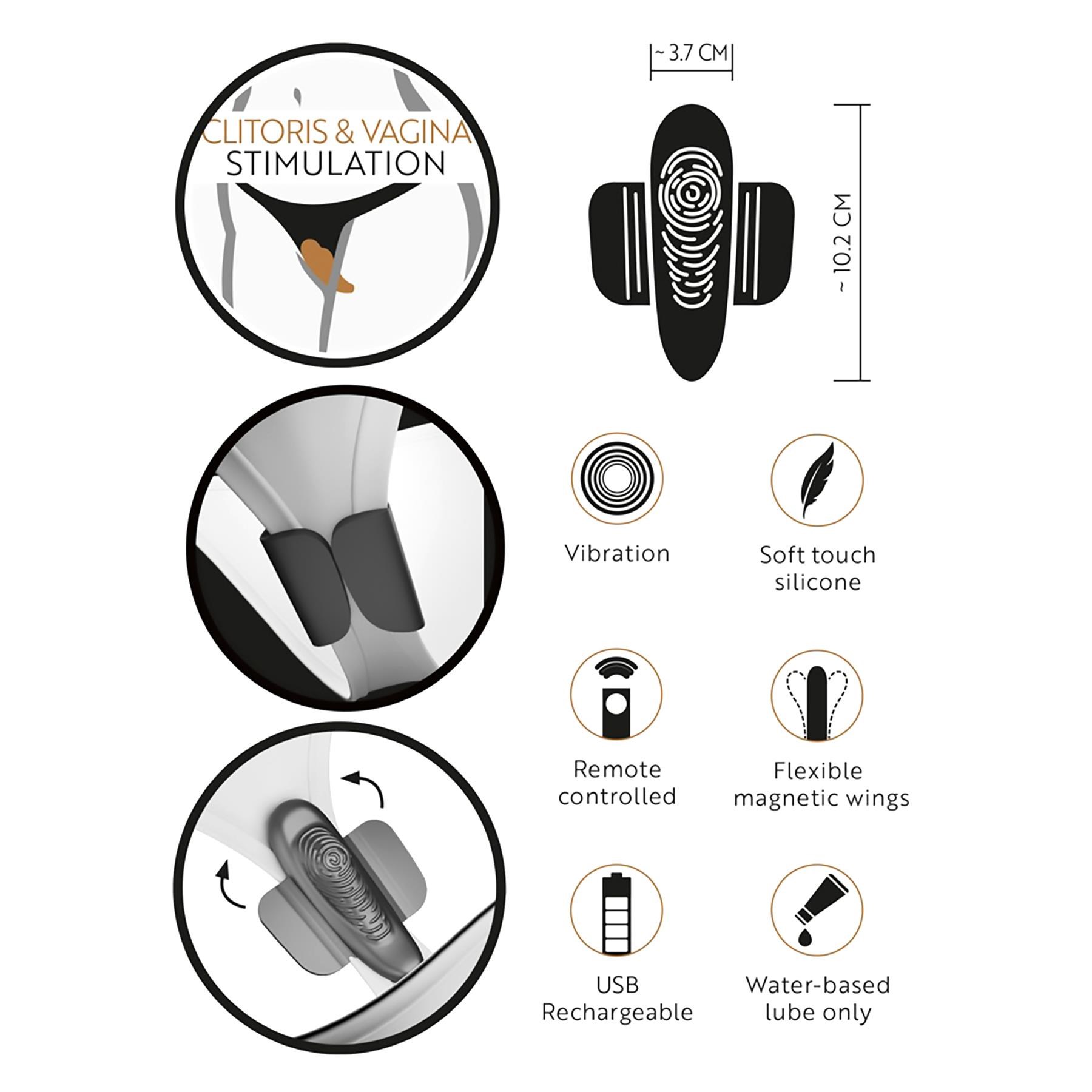 GoGasm Remote Control Panty Vibrator - Features and Dimensions
