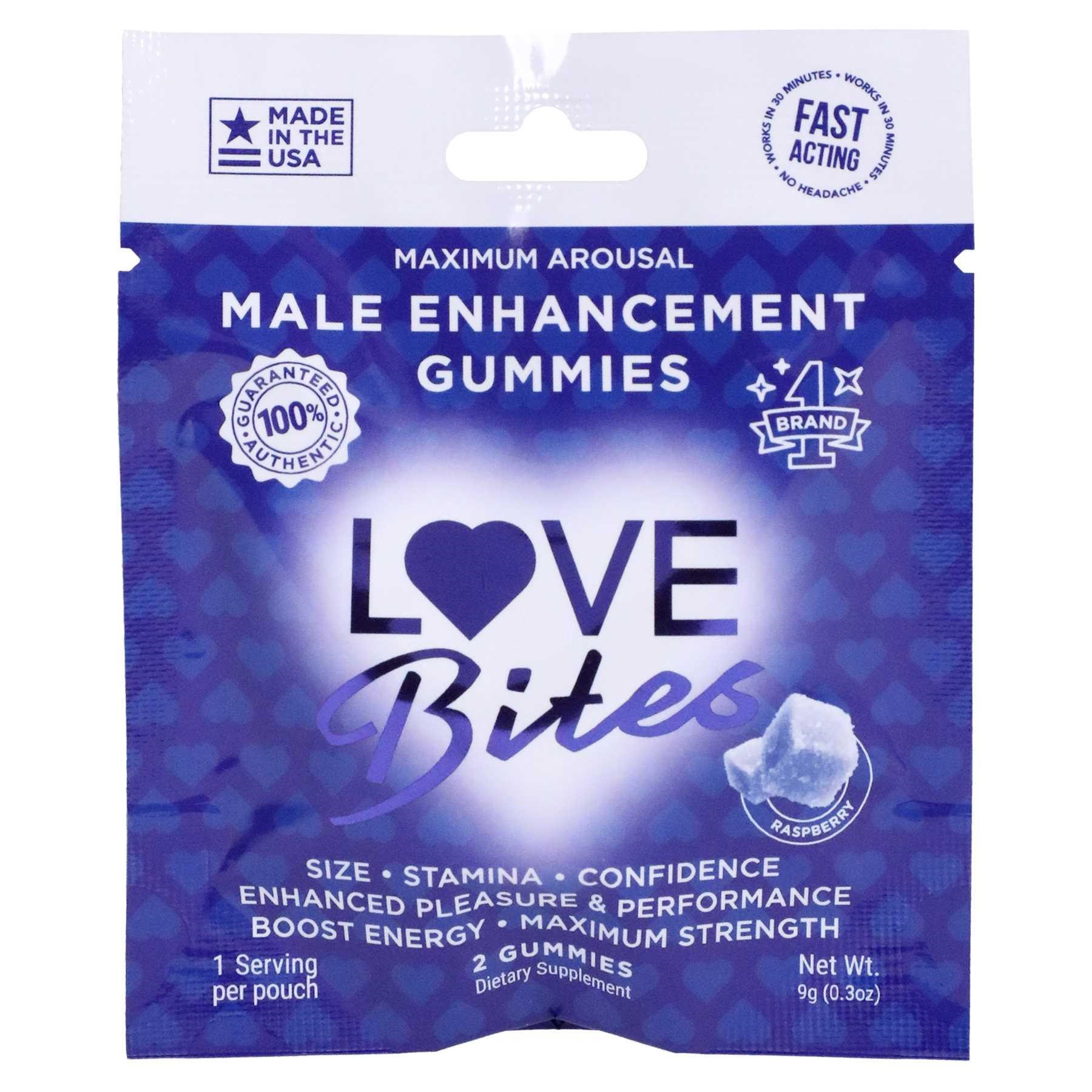 Love Bites - Male Enhancements Gummies -  2 pcs per pack - 0.3 oz. front of package