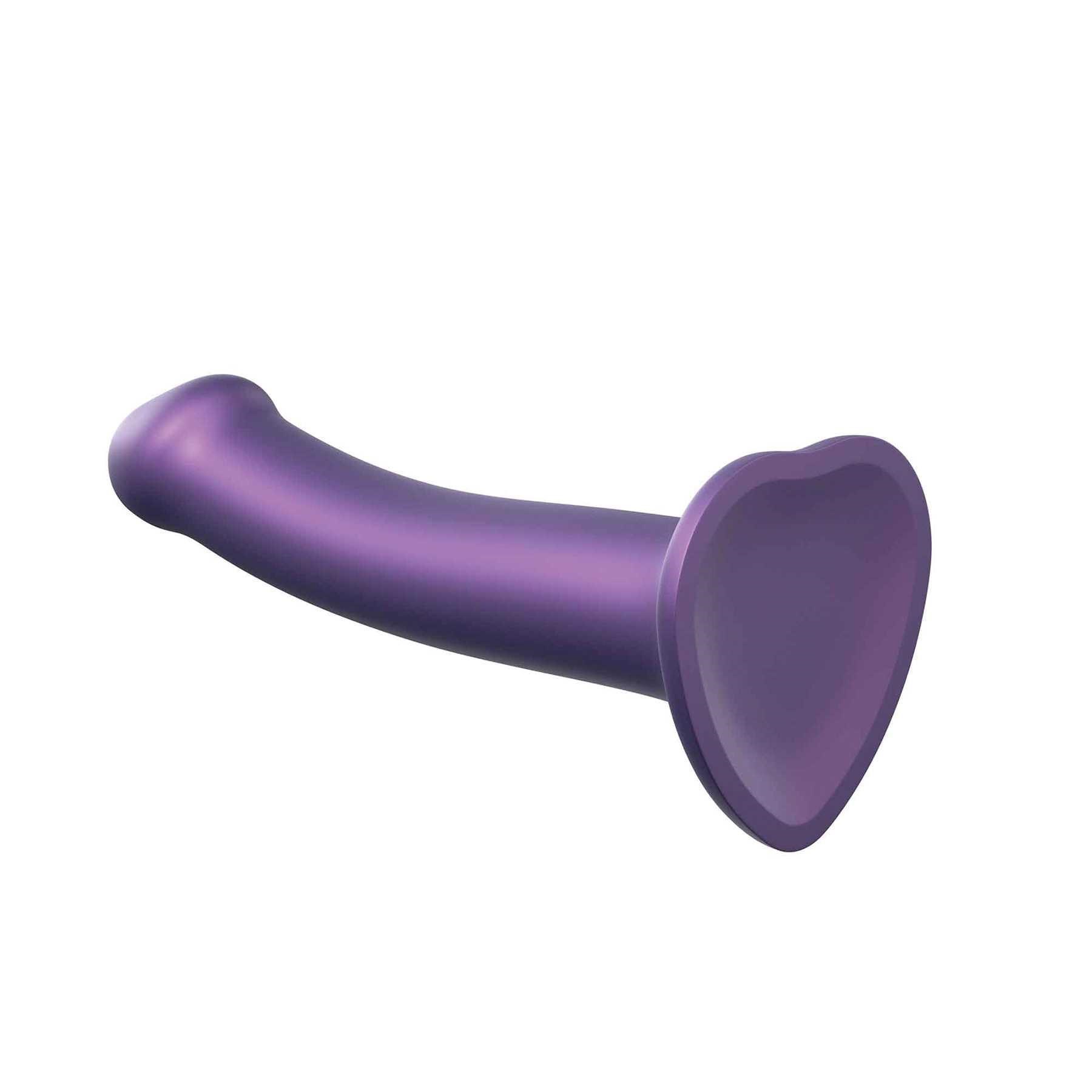 Strap-On-Me Metallic Shine Dildo Showing Bottom with Suction Cup purple