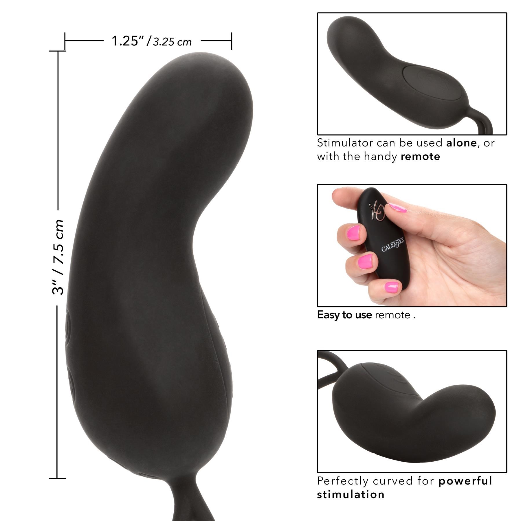 Silicone Remote Rechargeable Curve Bullet - Dimensions and Instructions