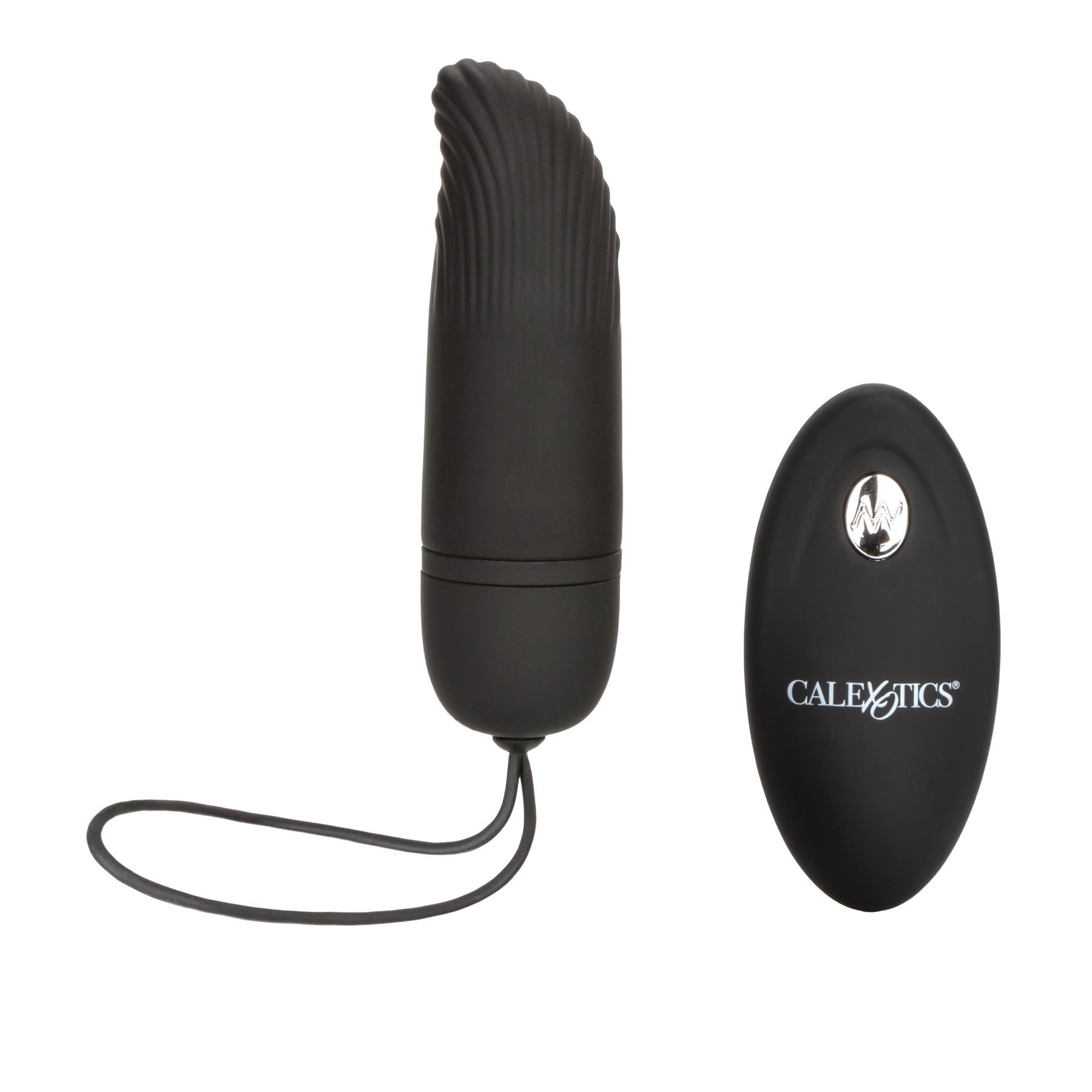 Silicone Remote Ridged G Bullet Vibrator - Bullet and Remote