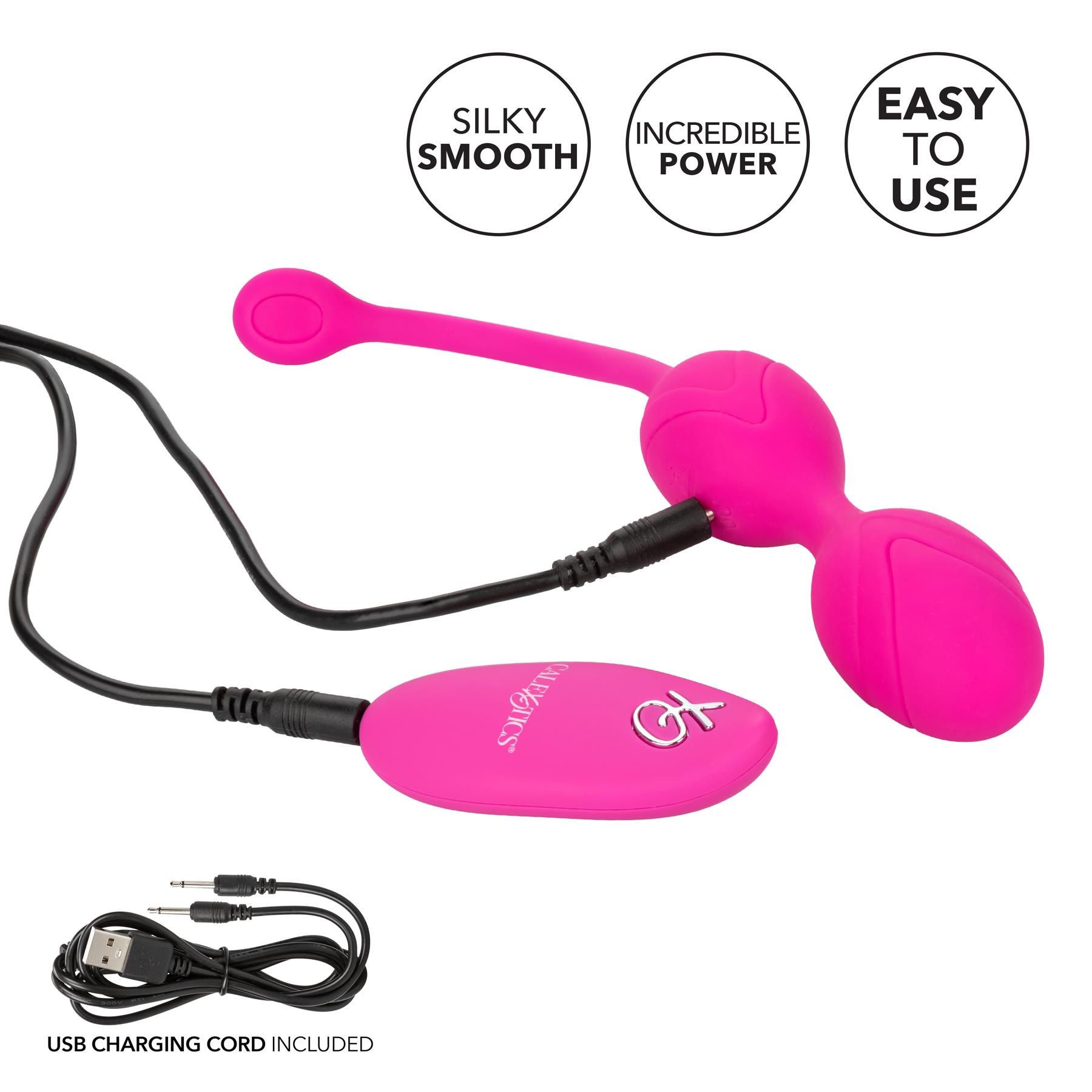 Remote Dual Motor Vibrating Kegel Exerciser - Showing Where Charging Cables are Placed