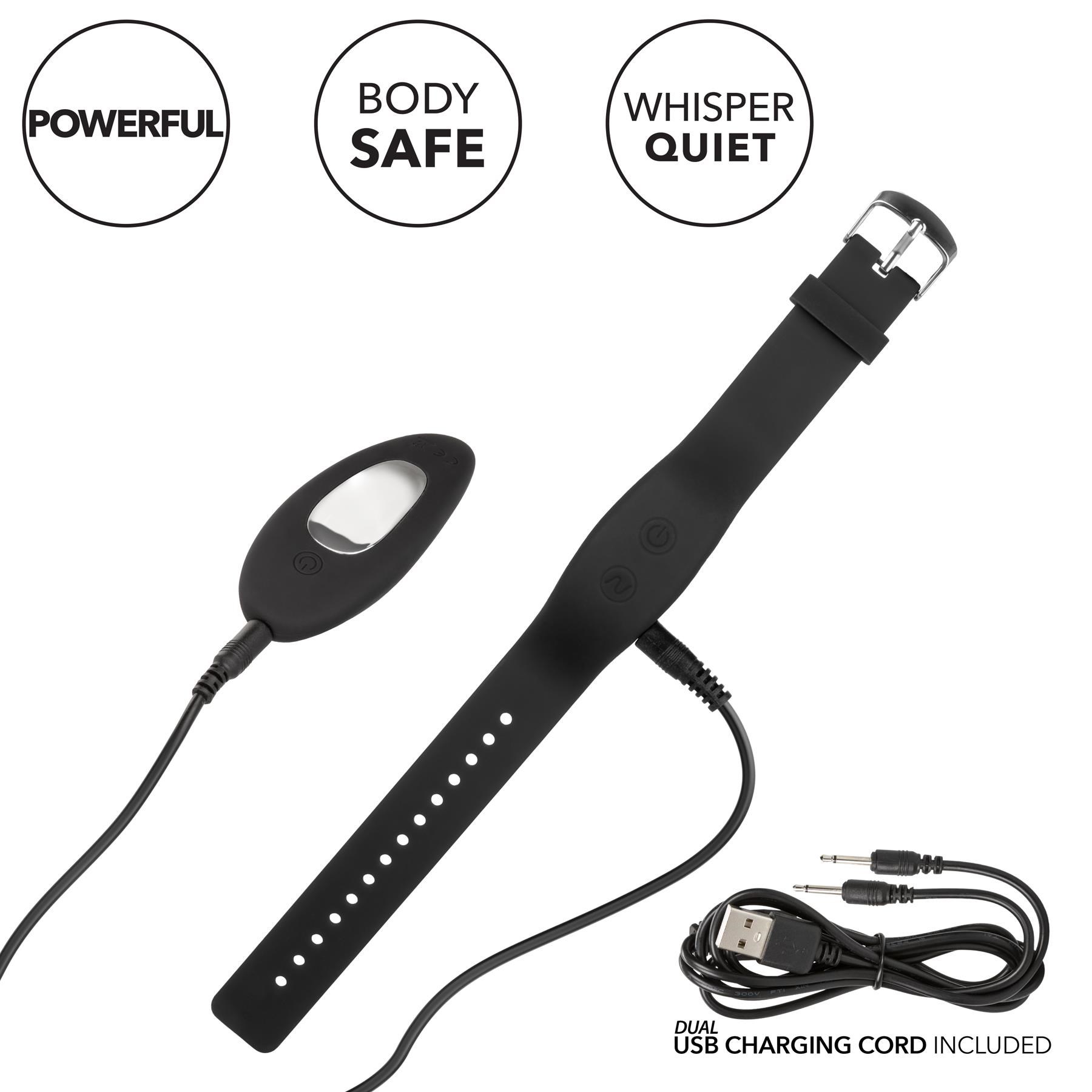 Wristband Remote Control Boxer Brief Set - Showing Where Charging Cables are Placed