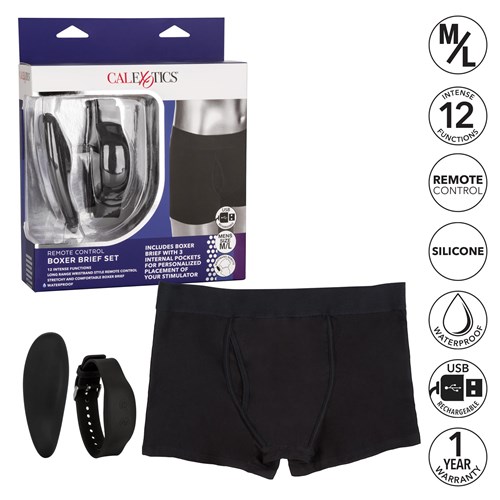 Wristband Remote Control Boxer Brief Set - Features