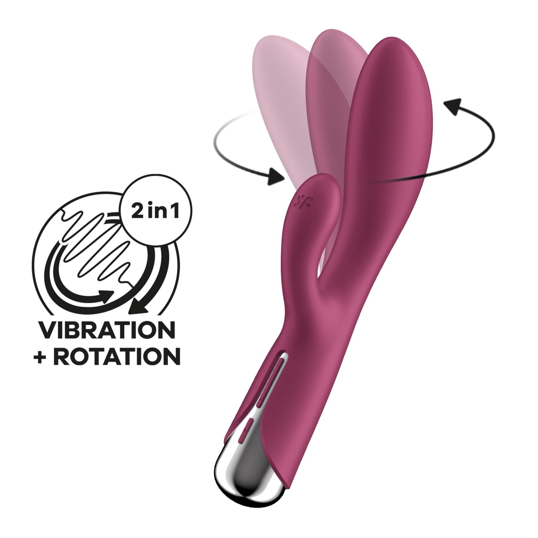 Satisfyer Spinning Rabbit Vibrator - Product Shot - Showing Spinning Motion