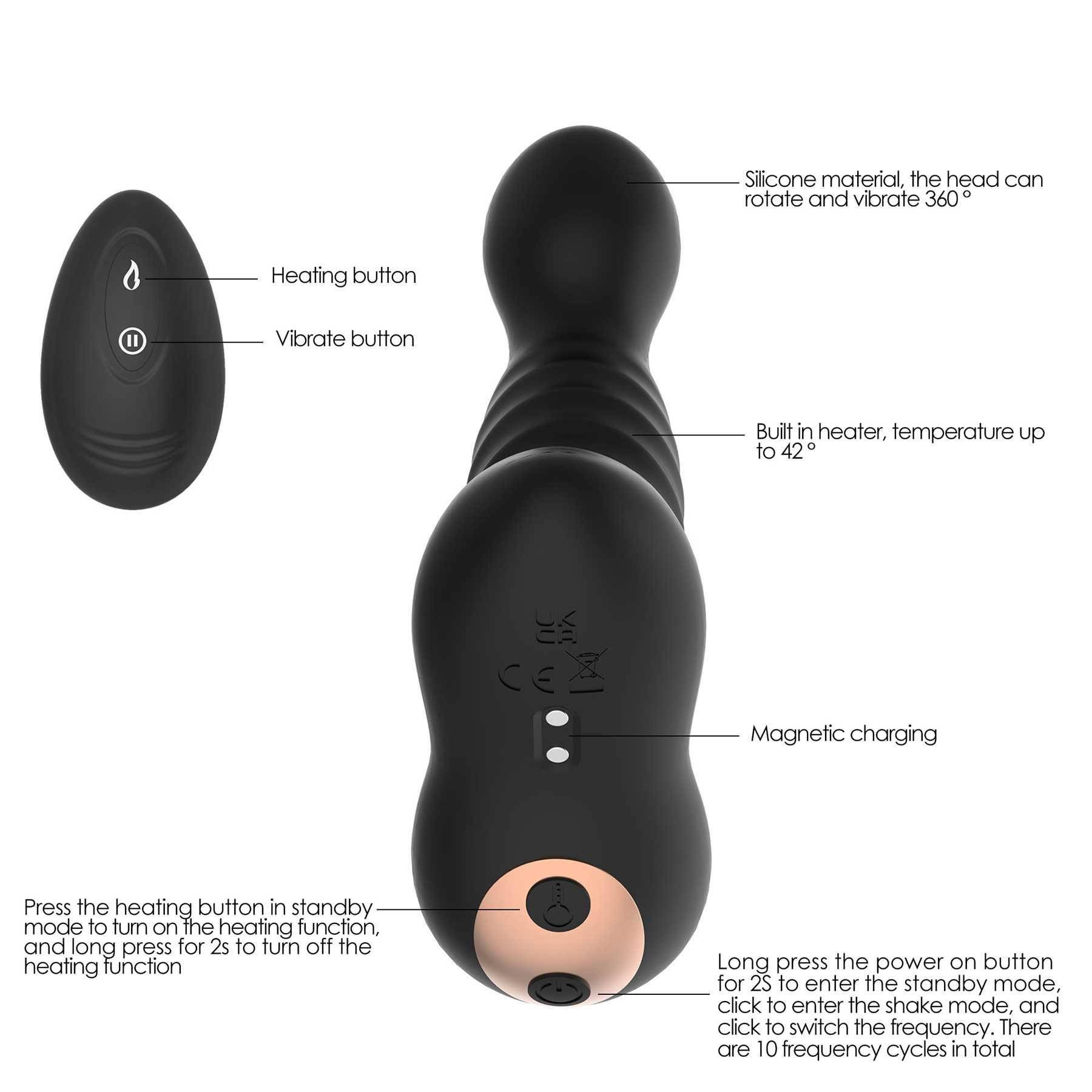 DEREK WARMING & ROTATING PROSTATE VIBE features call out sheet
