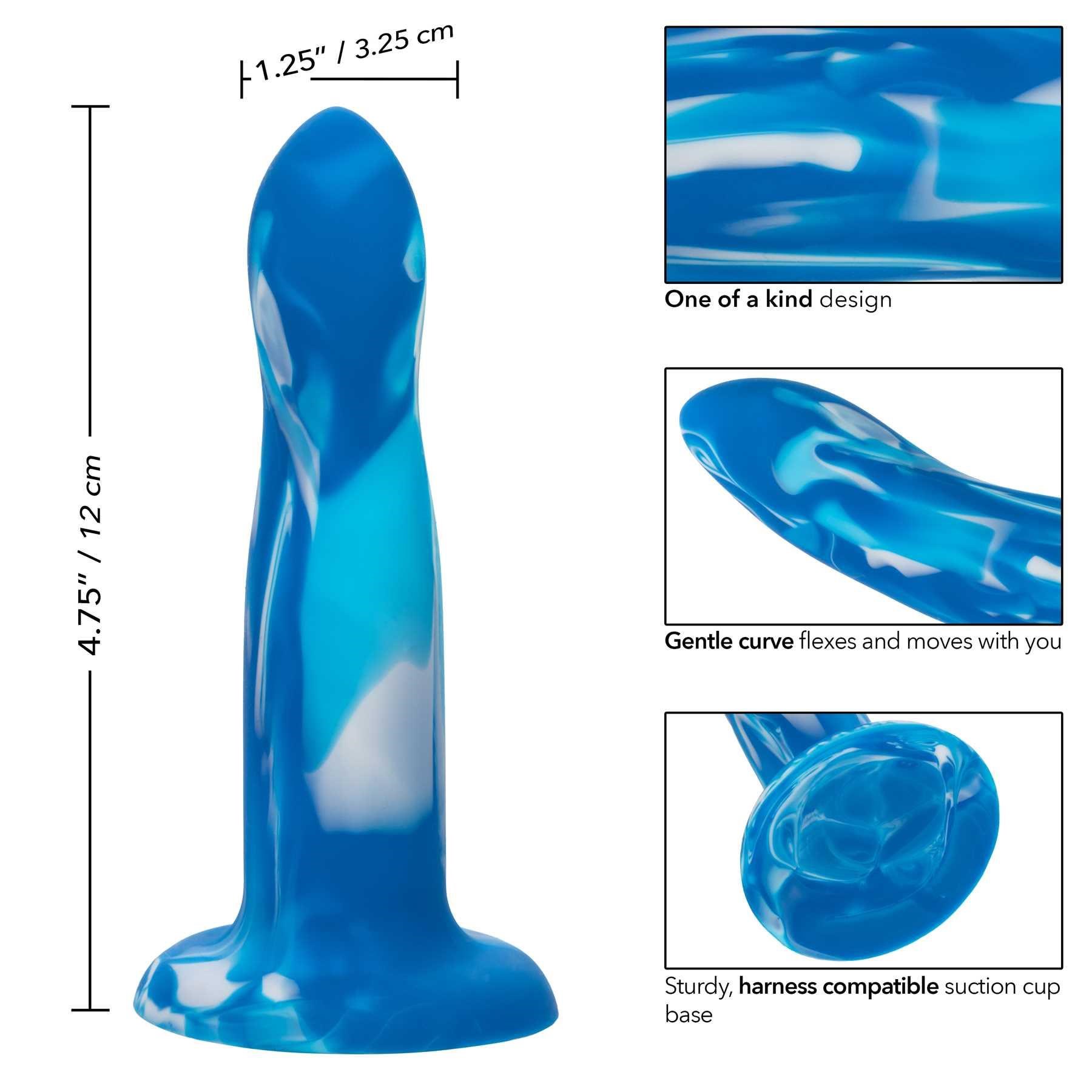 Twisted Love Twisted Probe dimensions and call out features sheet blue