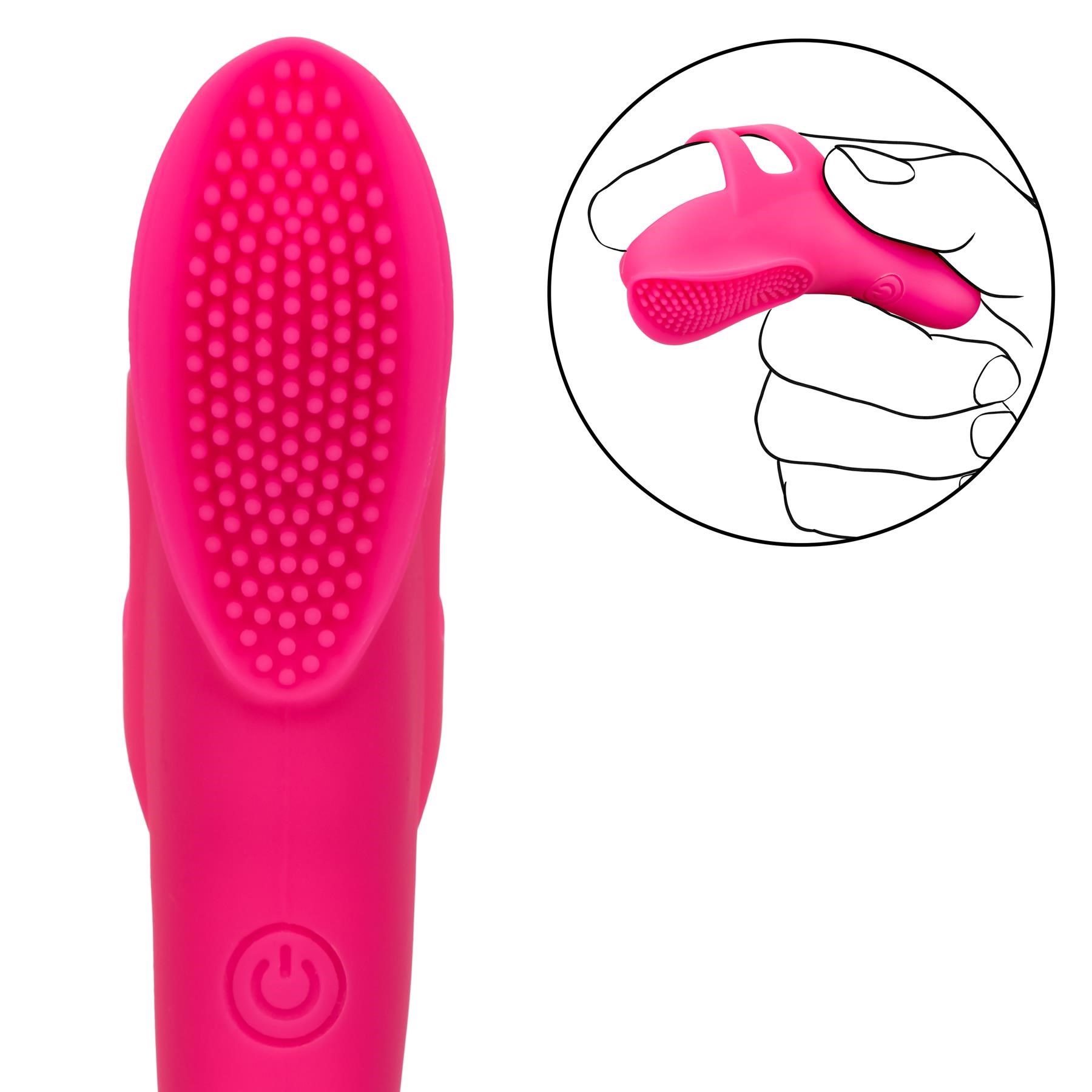 Neon Vibes The Nubby Finger Vibrator- Close Up on Nubby Tip